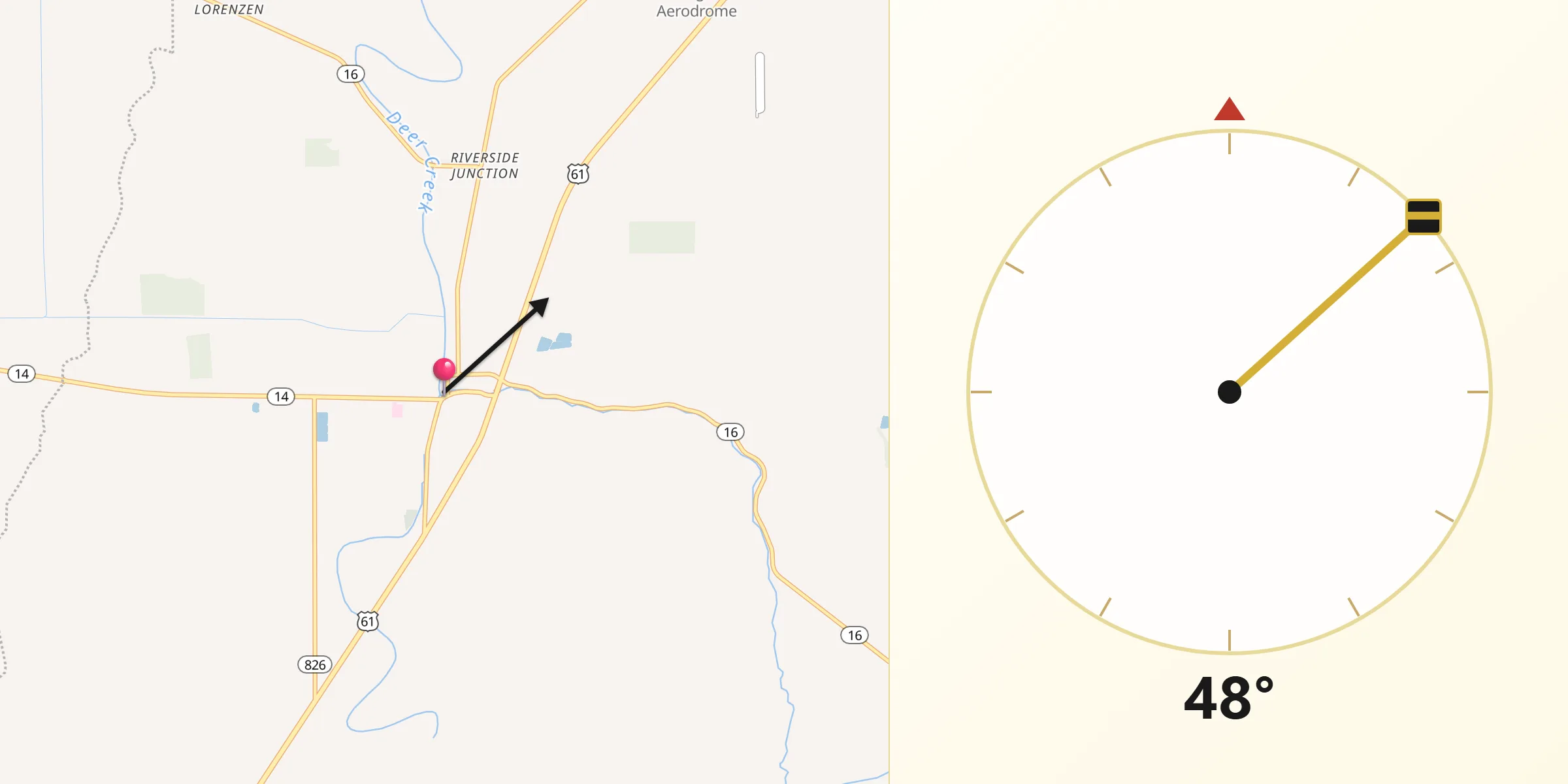 Qibla Direction from Rolling Fork
