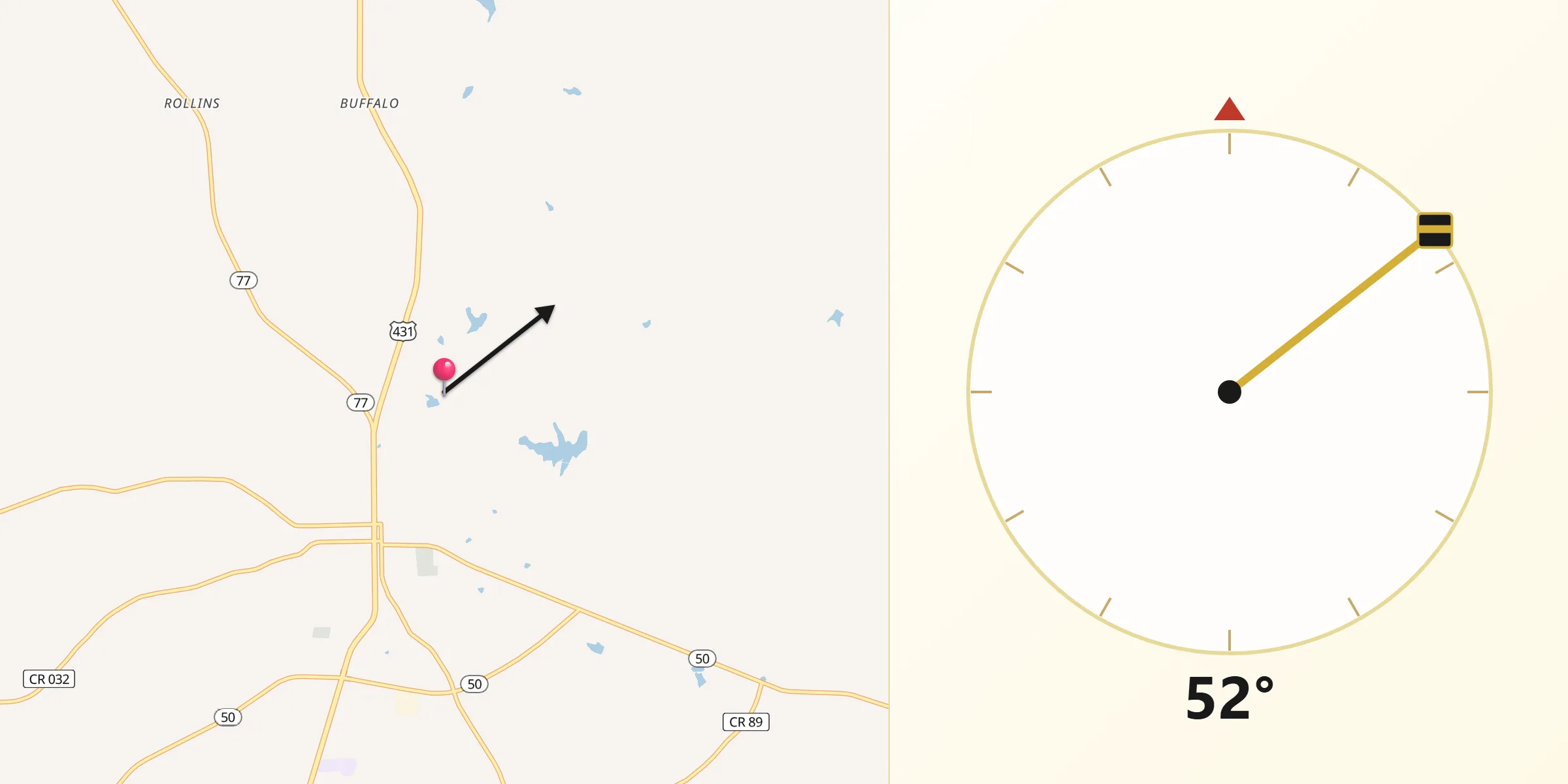 Qibla Direction from Chambers