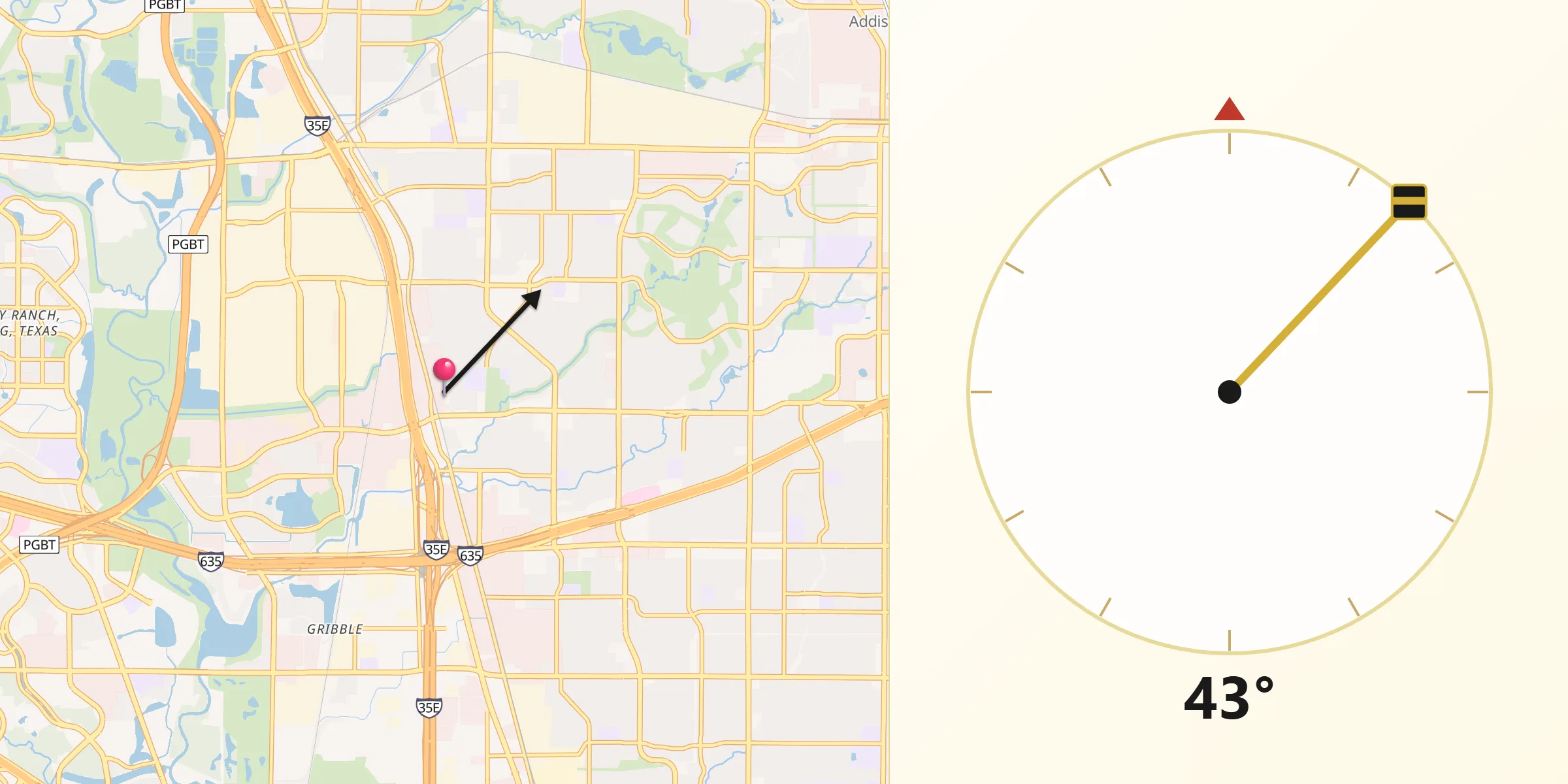 Qibla Direction from Farmers Branch