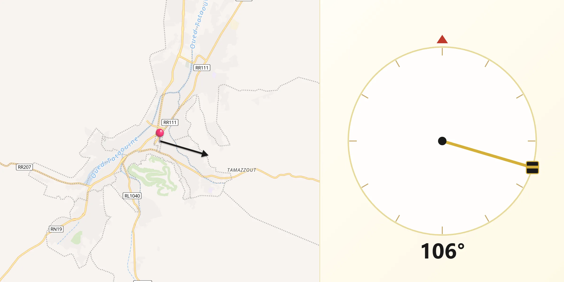 اتجاه القبلة من تطاوين