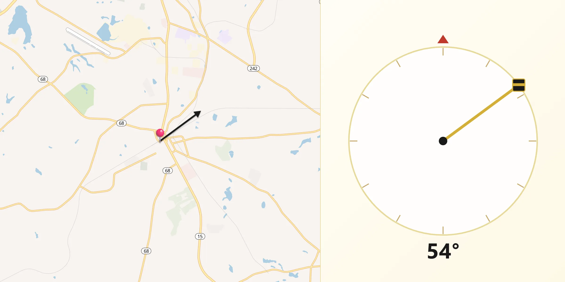 Qibla Direction from Tennille