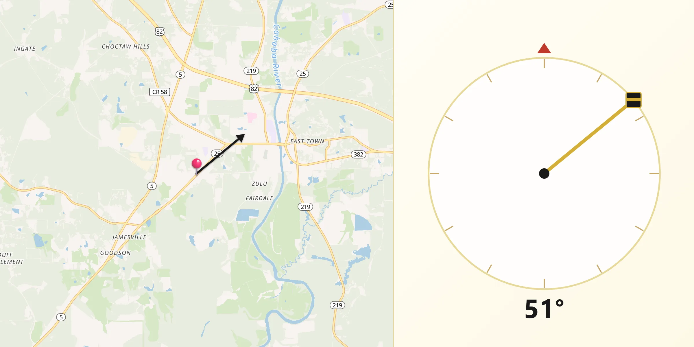 Qibla Direction from Brent