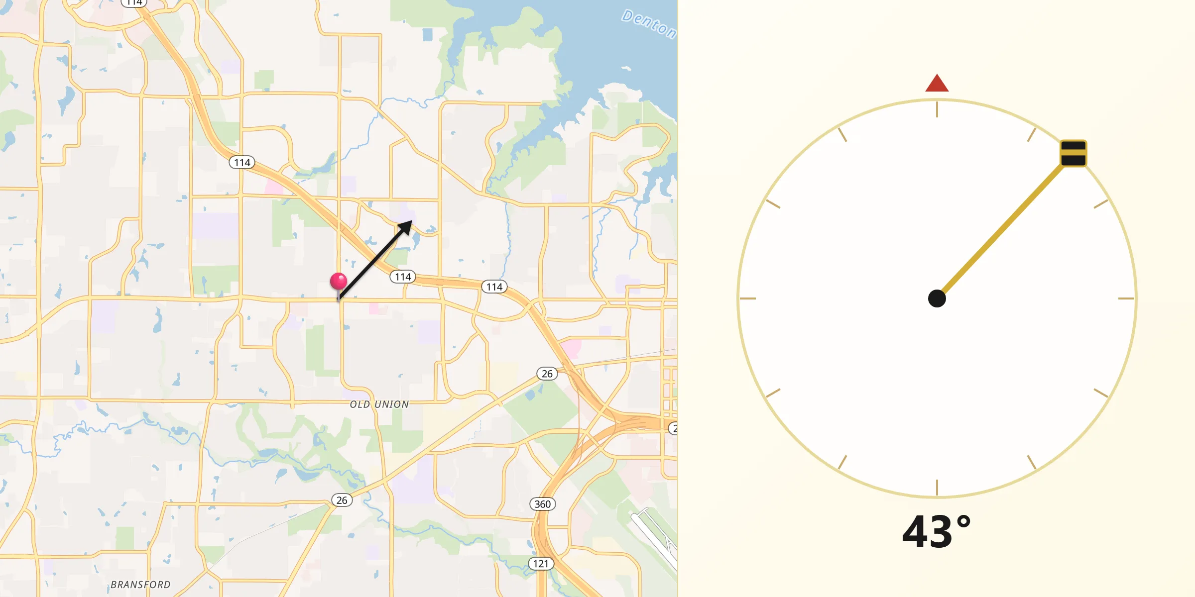 Qibla Direction from Southlake