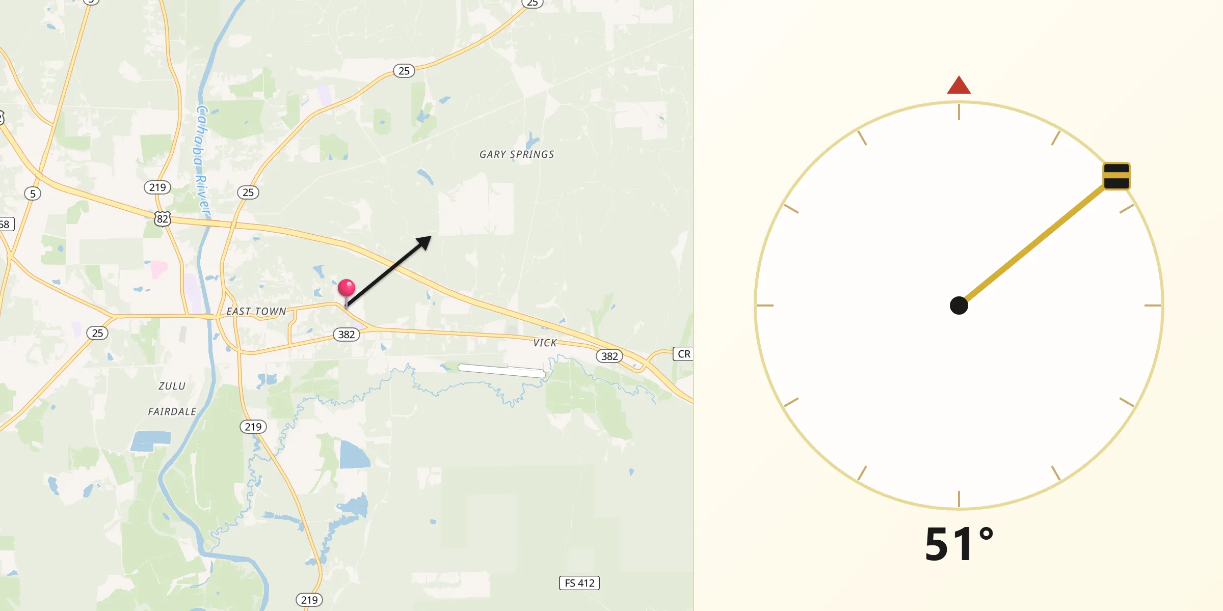 Qibla Direction from Centreville