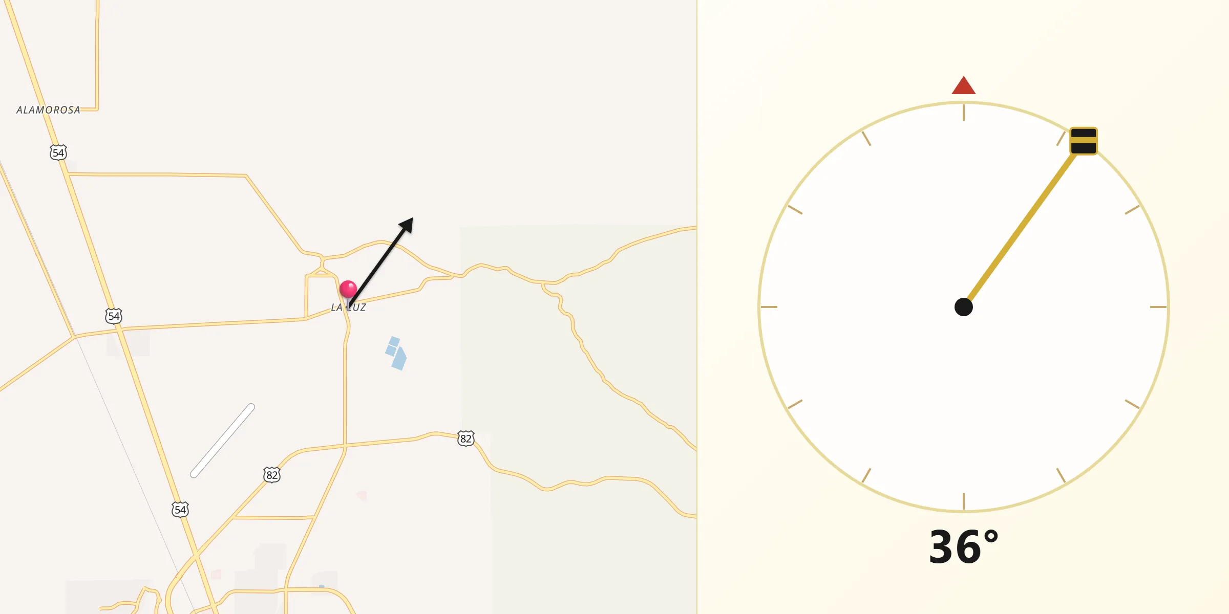 Qibla Direction from La Luz