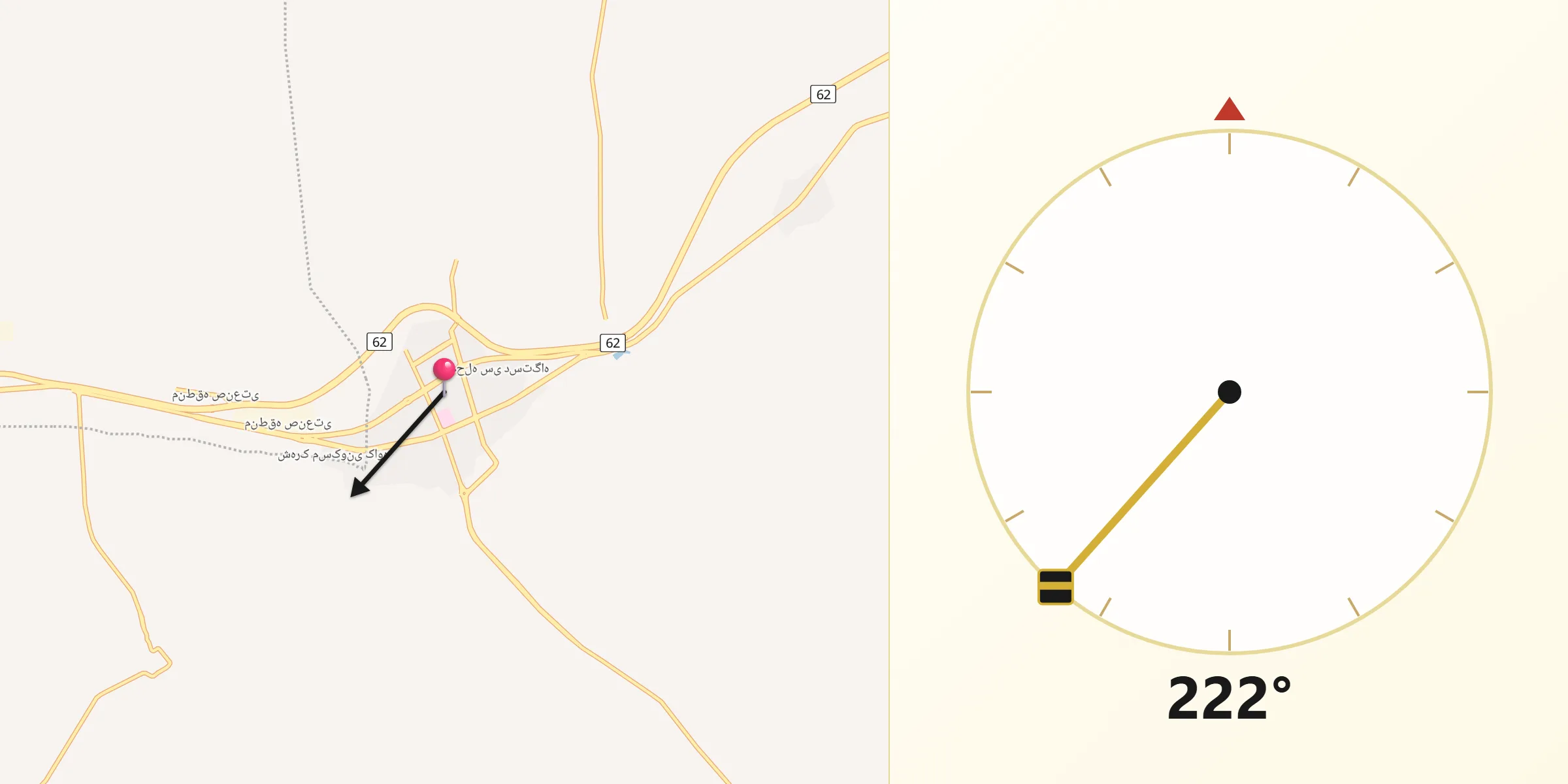 جهت قبله از داران