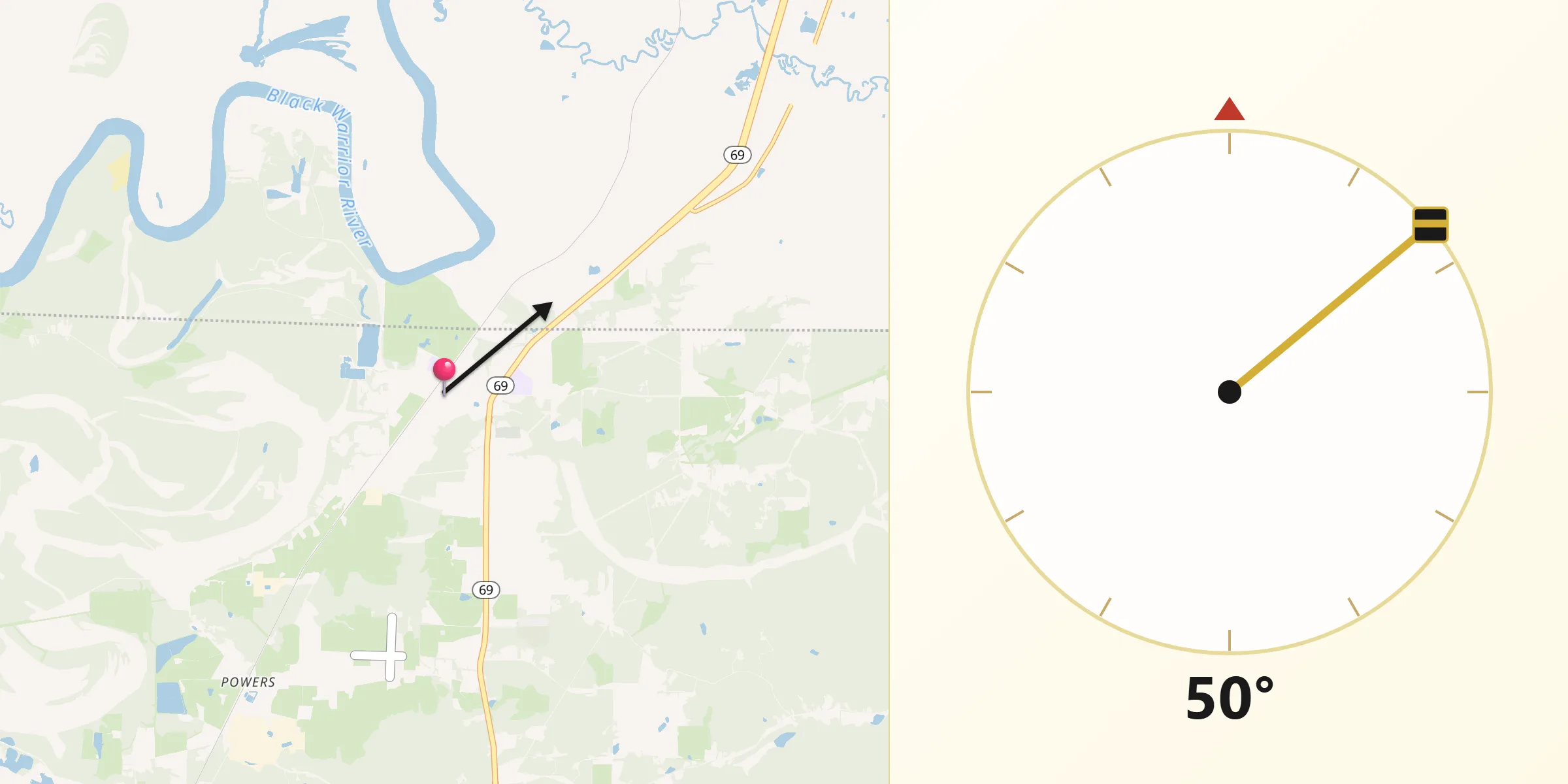 Qibla Direction from Moundville