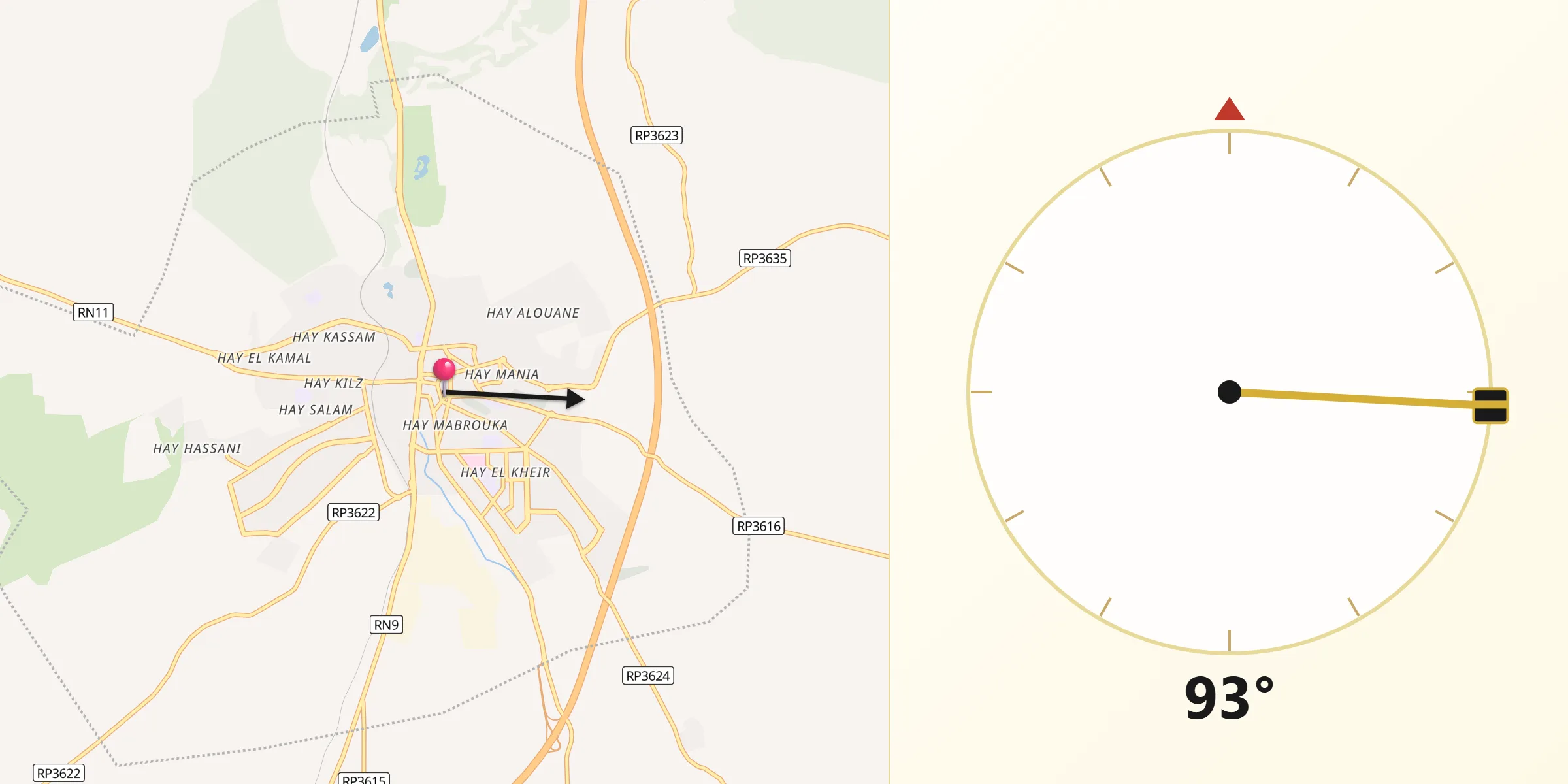 Settat şehrinden Kıble Yönü