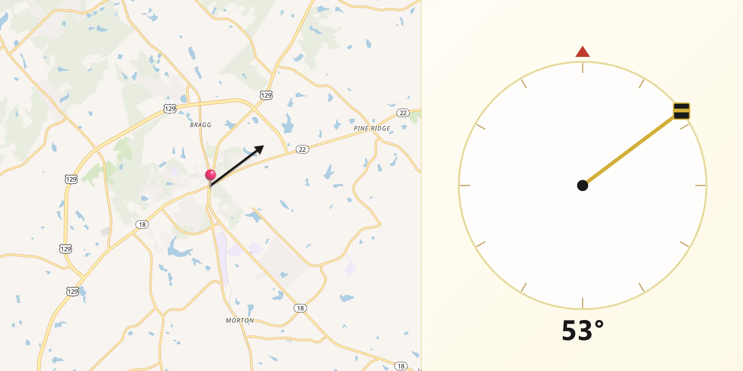 Qibla Direction from Gray