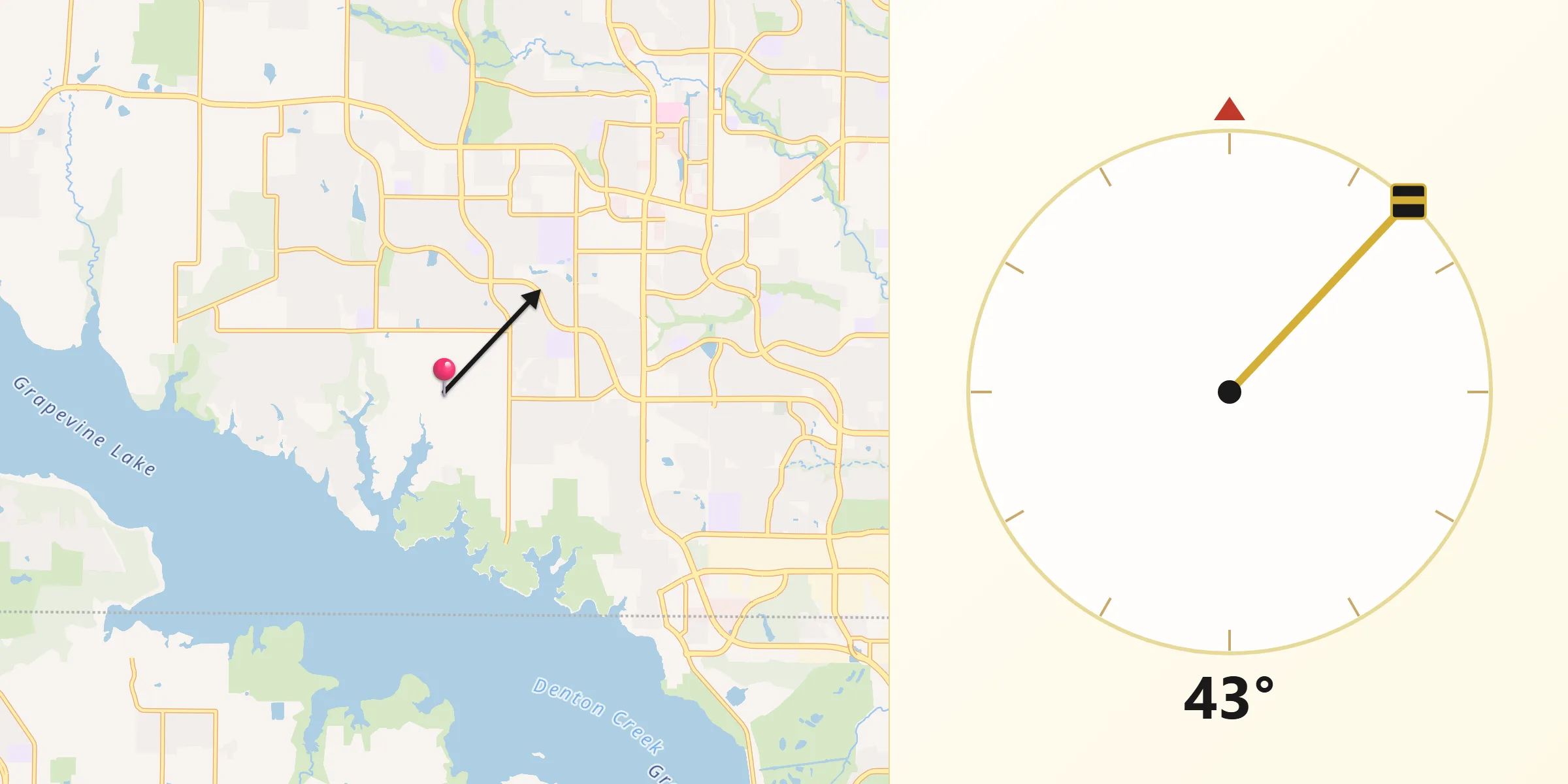 Qibla Direction from Flower Mound