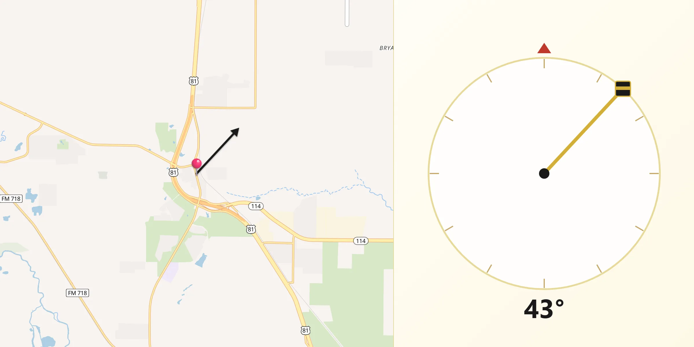 Qibla Direction from Rhome