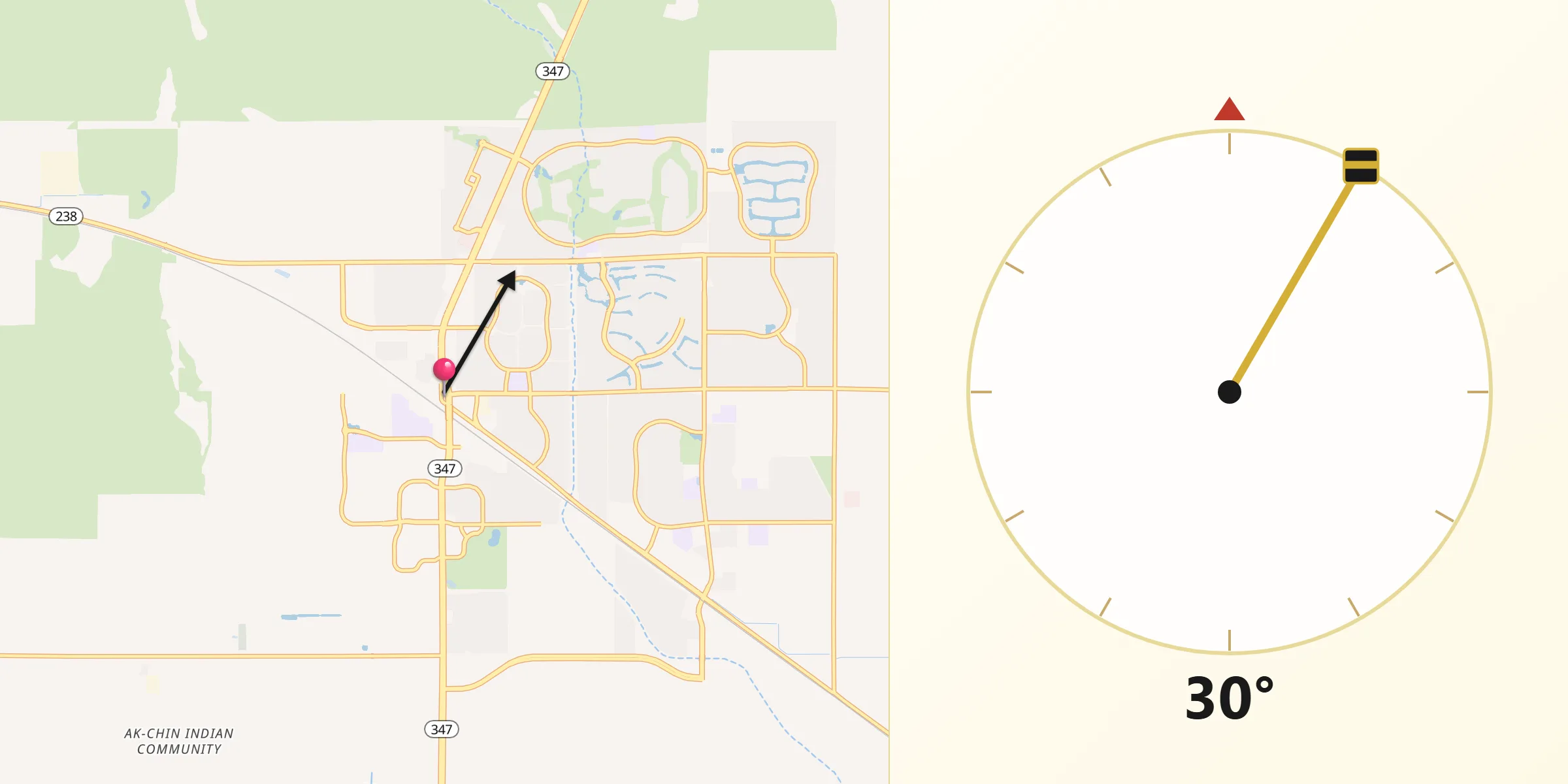 Qibla Direction from Maricopa
