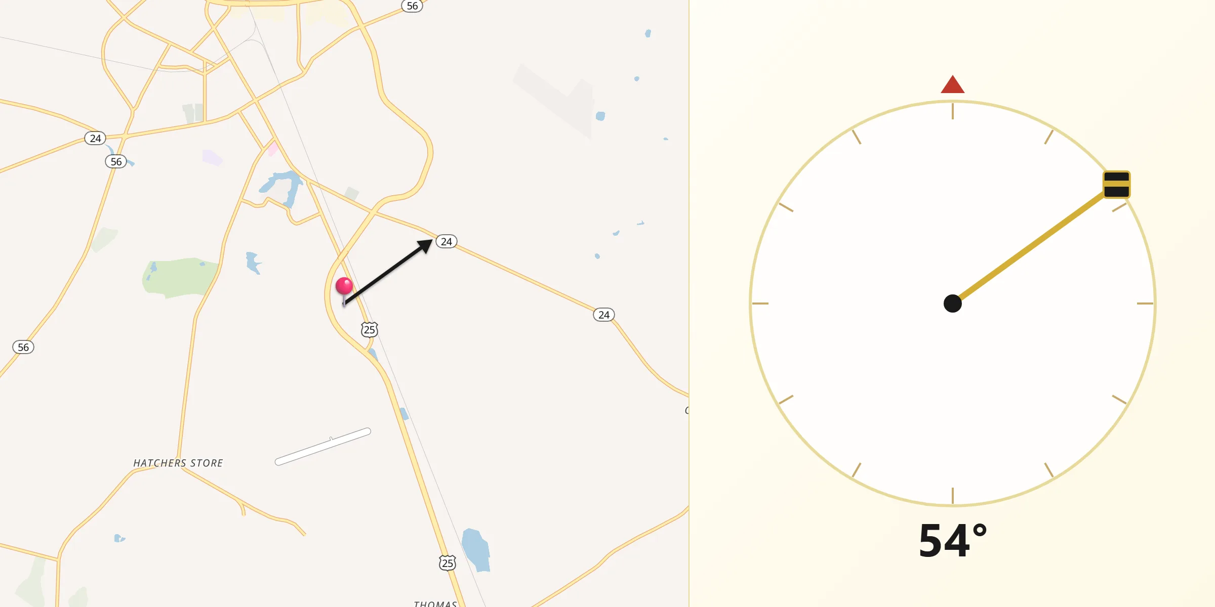 Qibla Direction from Burke