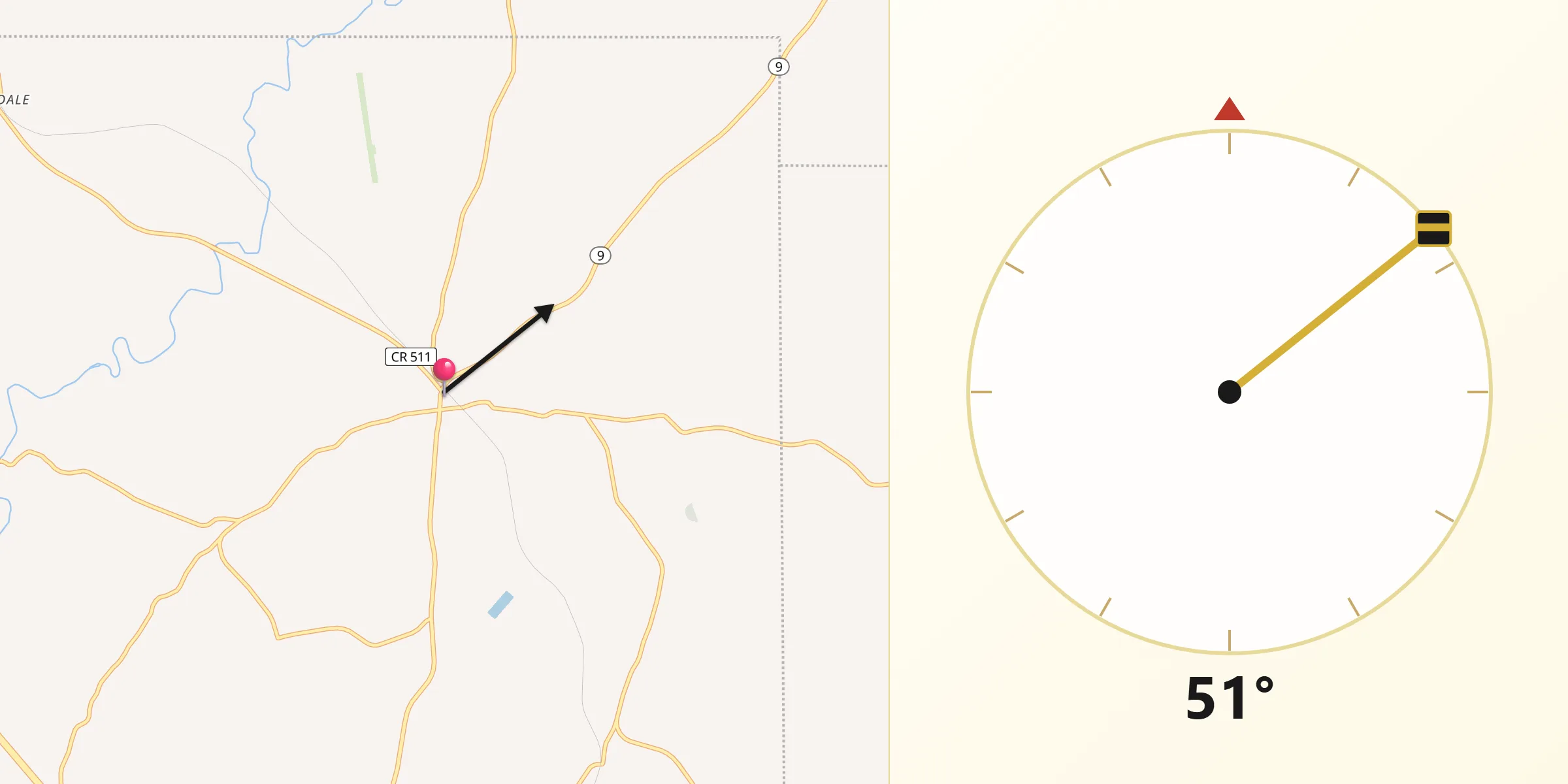 Qibla Direction from Goodwater