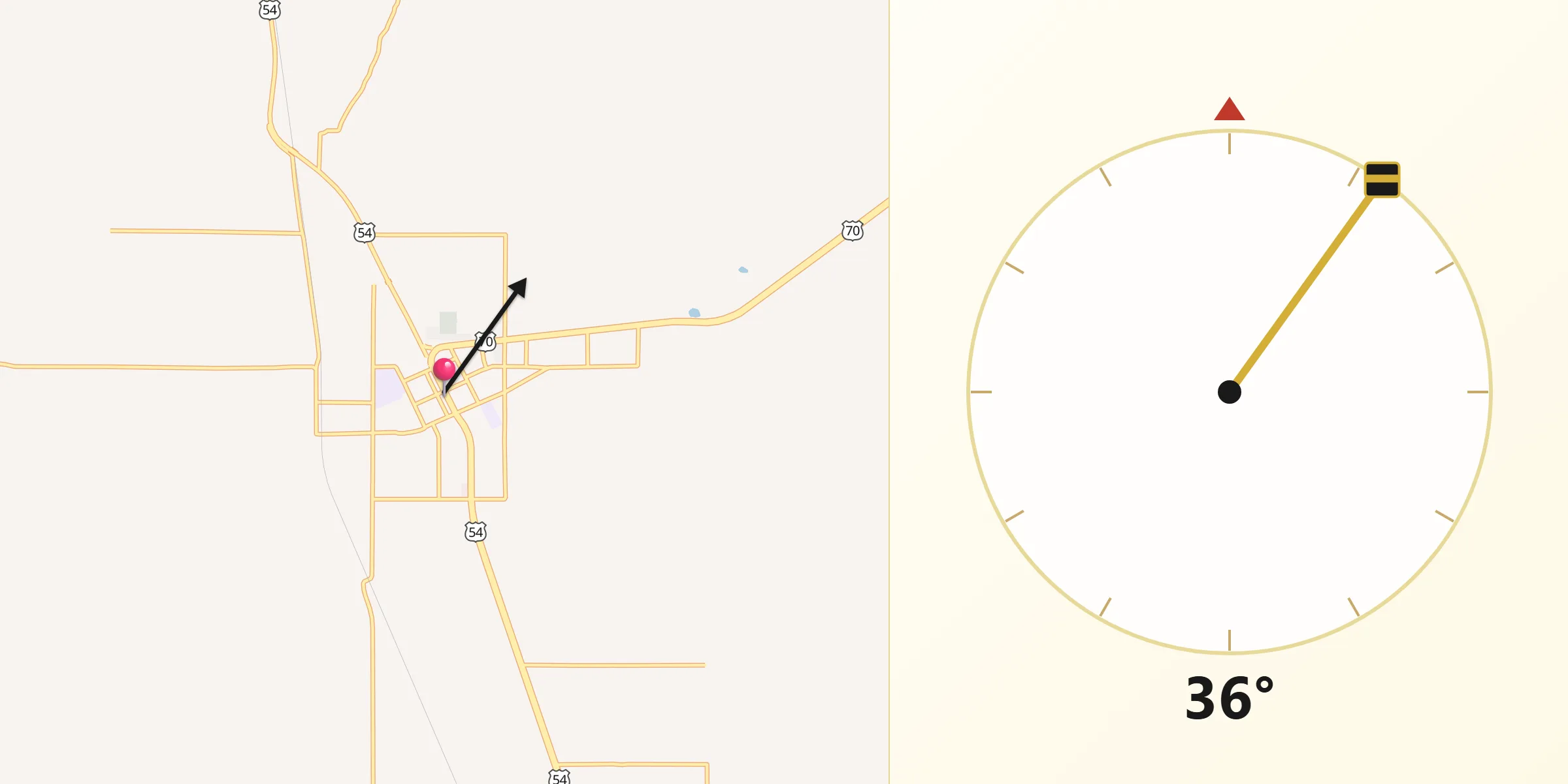 Qibla Direction from Tularosa