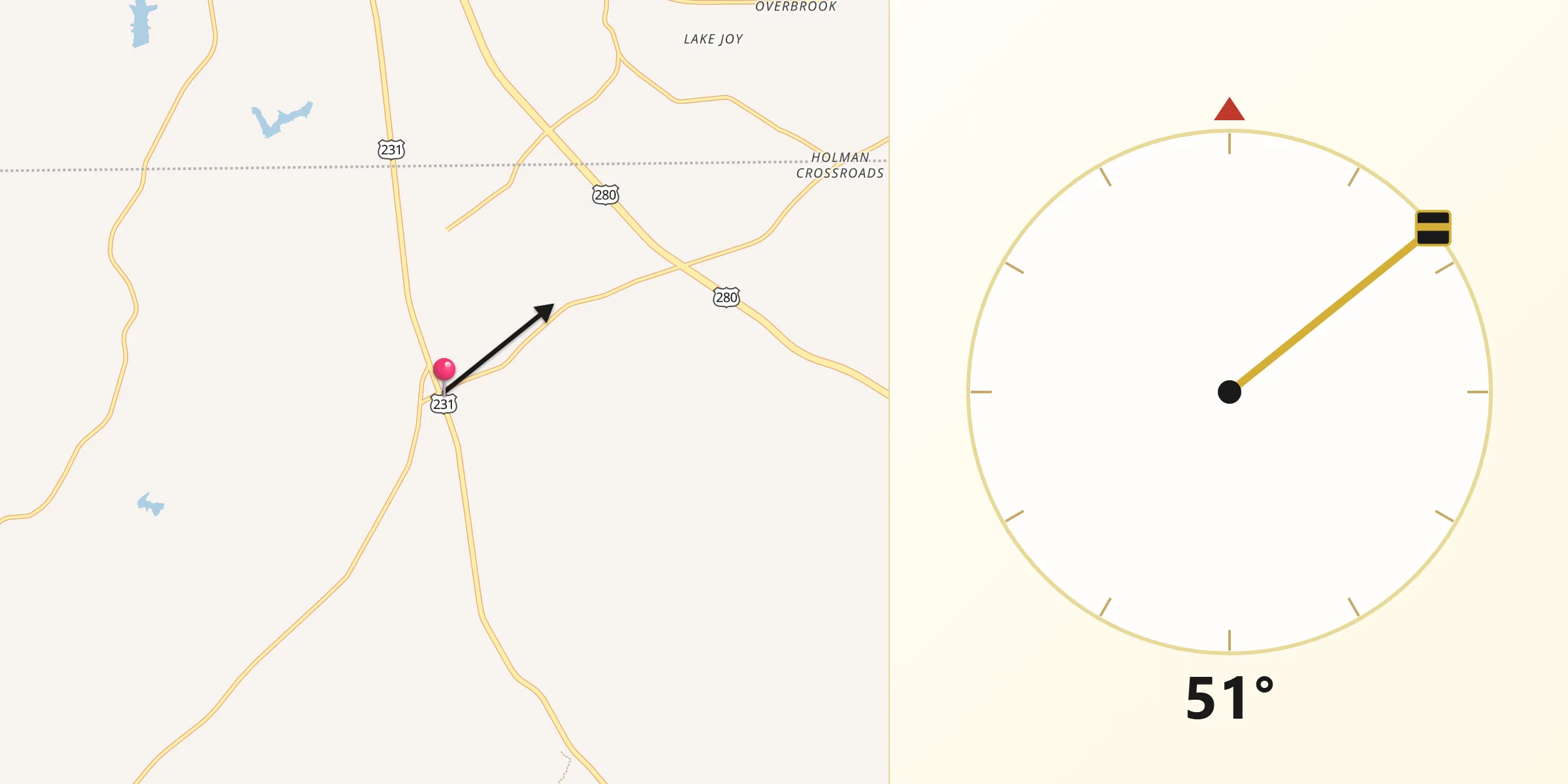 Qibla Direction from Stewartville