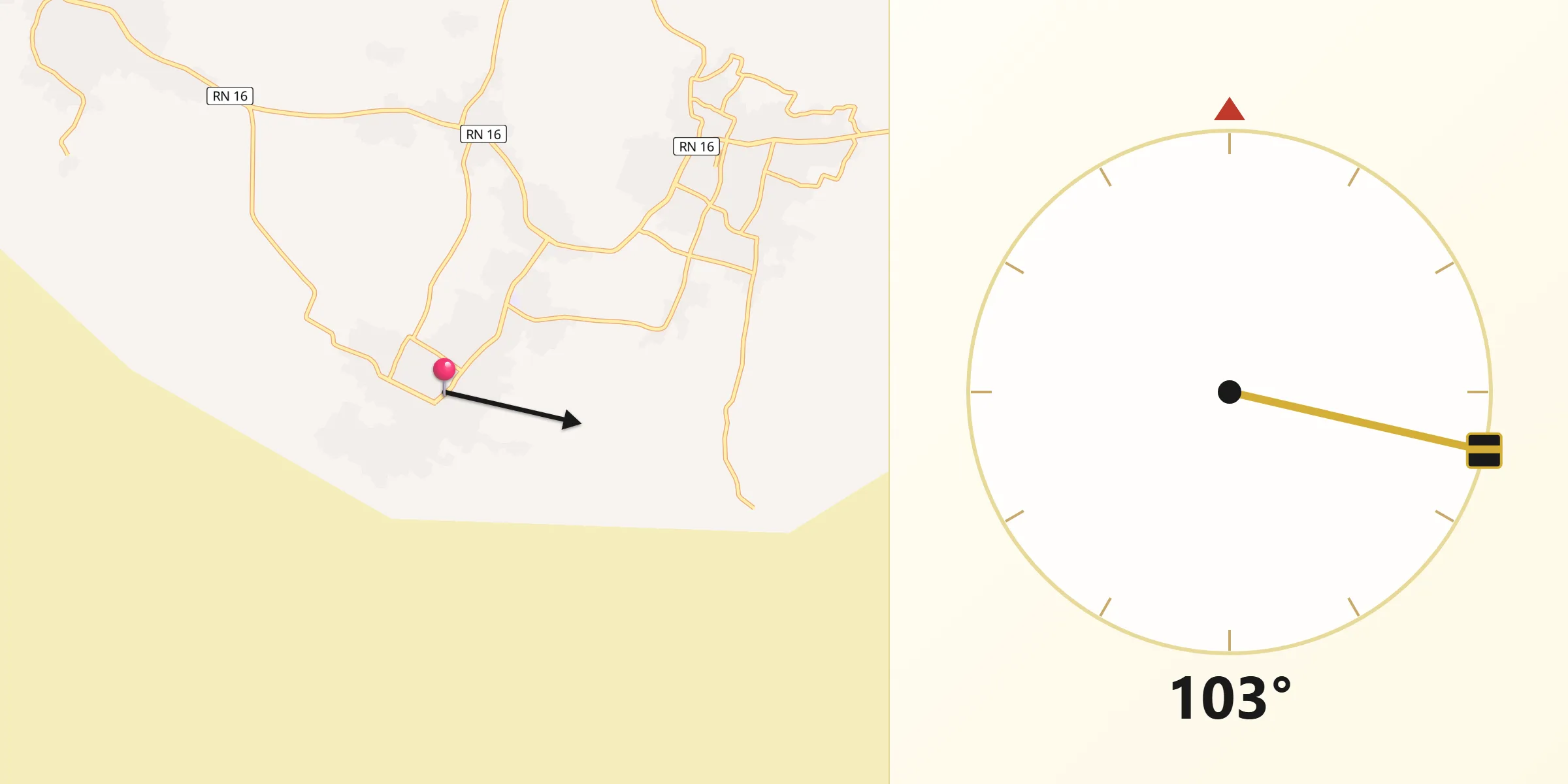 اتجاه القبلة من تايبت