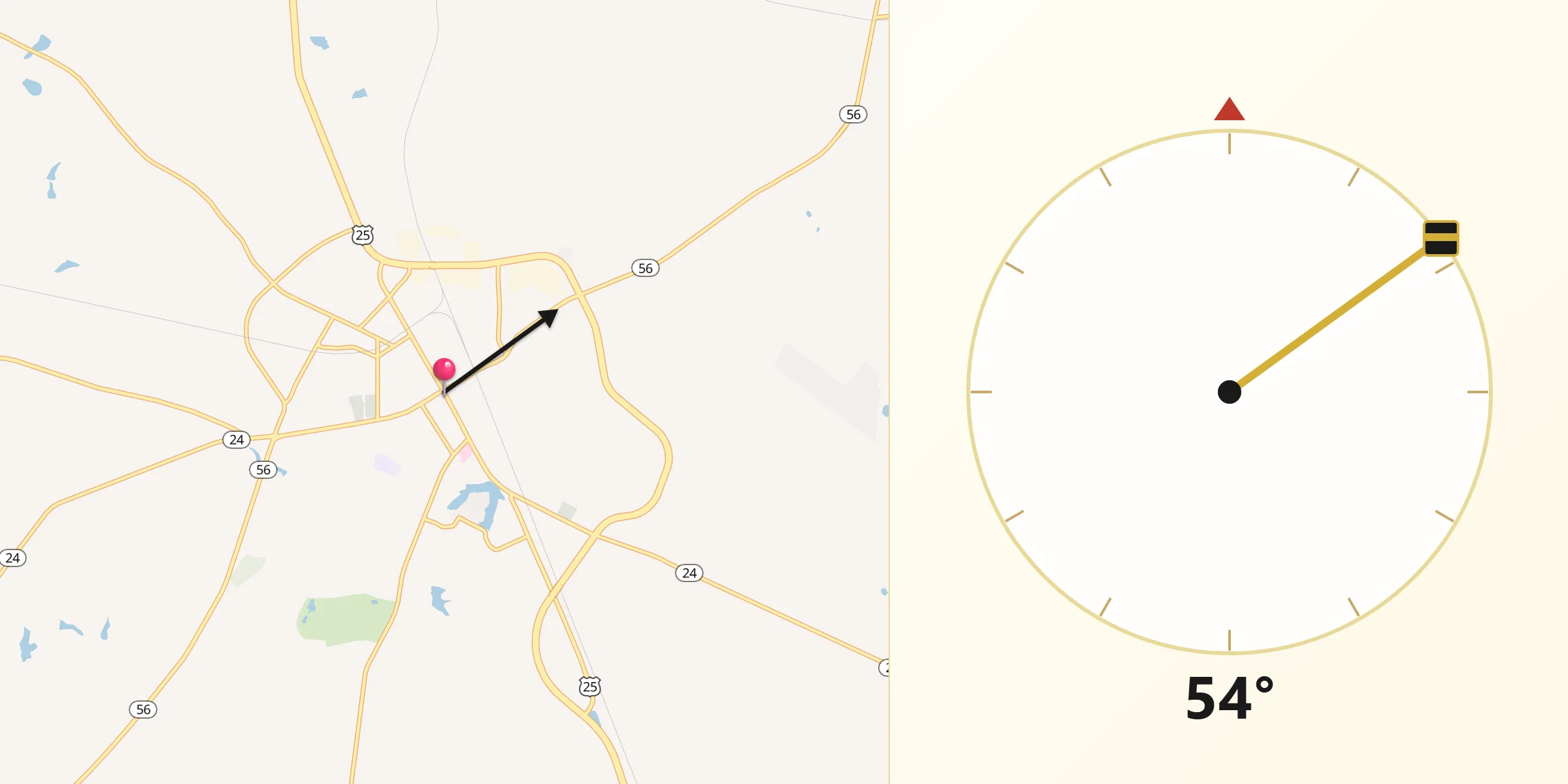 Qibla Direction from Waynesboro