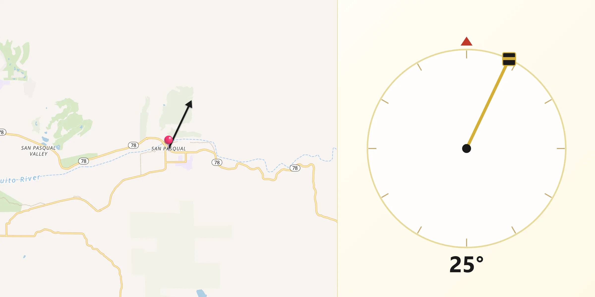 Qibla Direction from San Pasqual