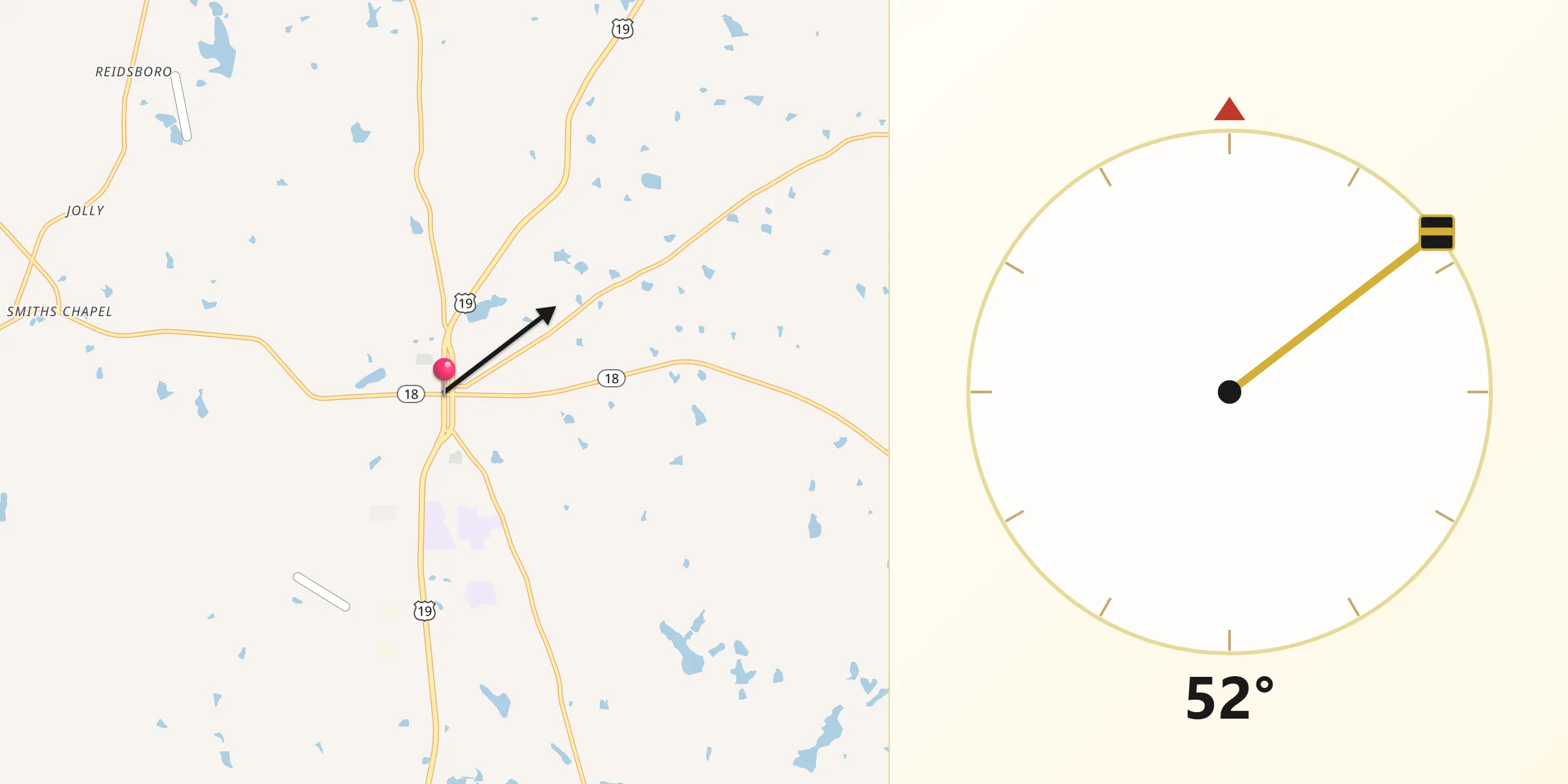 Qibla Direction from Zebulon