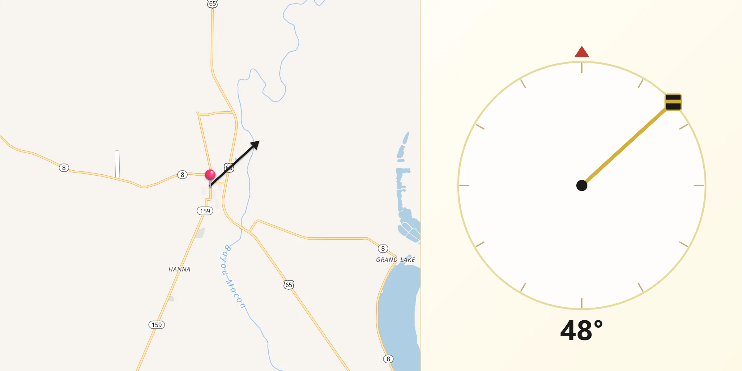 Qibla Direction from Eudora