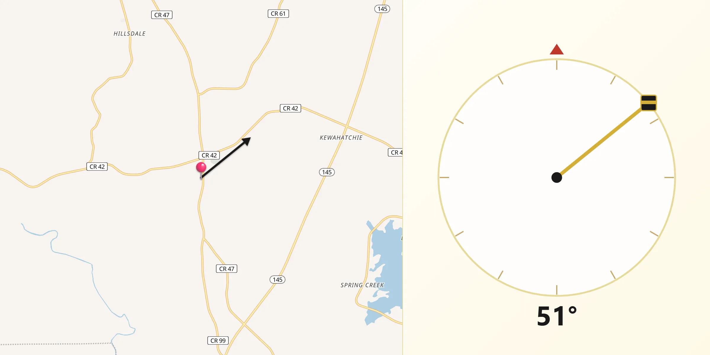 Qibla Direction from Shelby