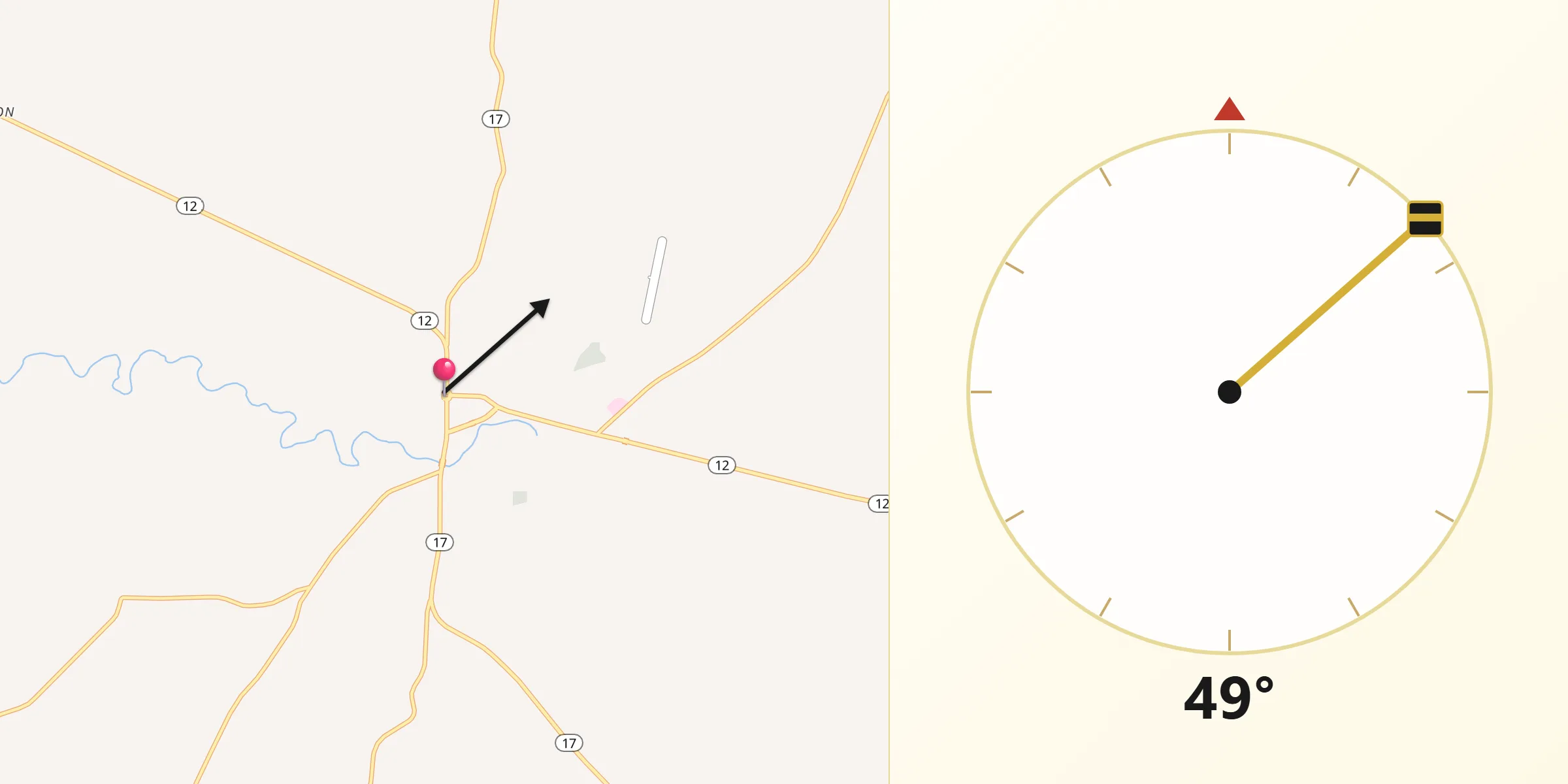 Kierunek Qibla z Lexington