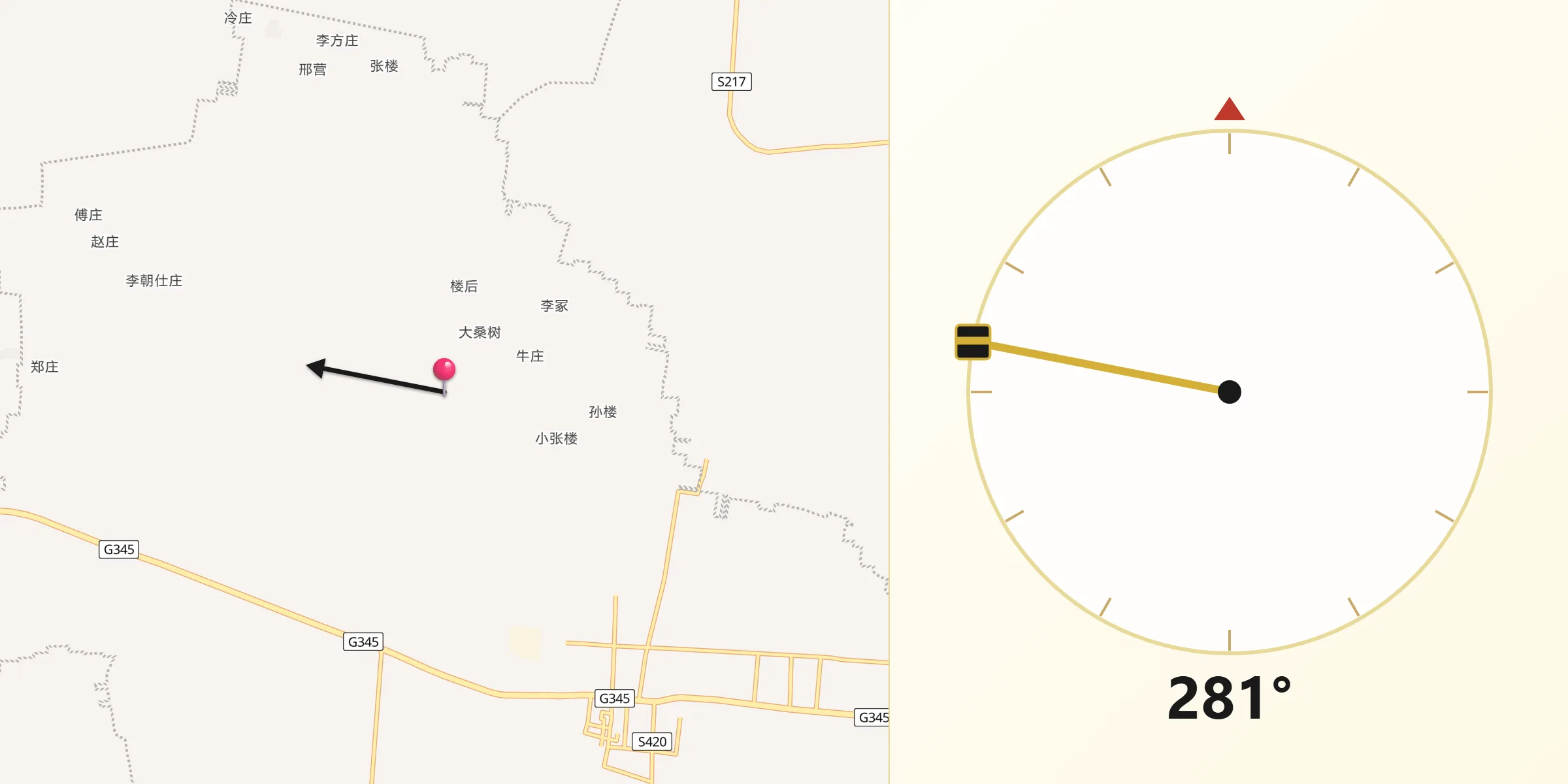 从李王楼村朝向麦加的方向
