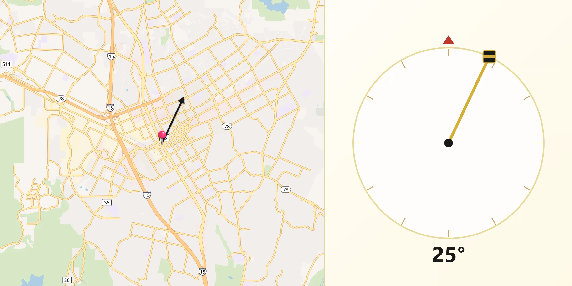 Qibla Direction from Escondido