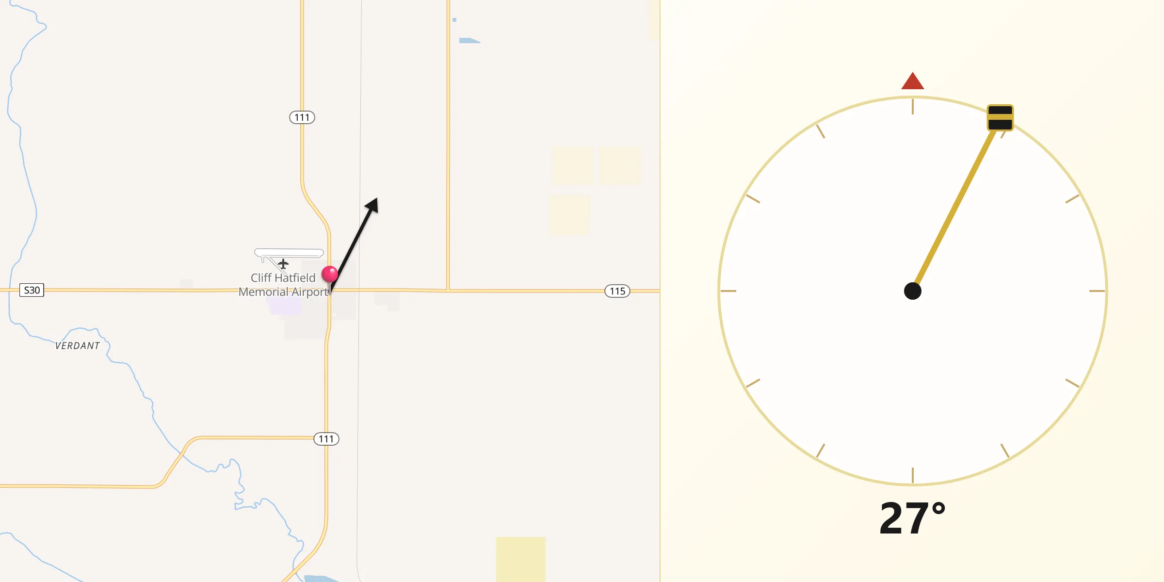 Qibla Direction from Calipatria