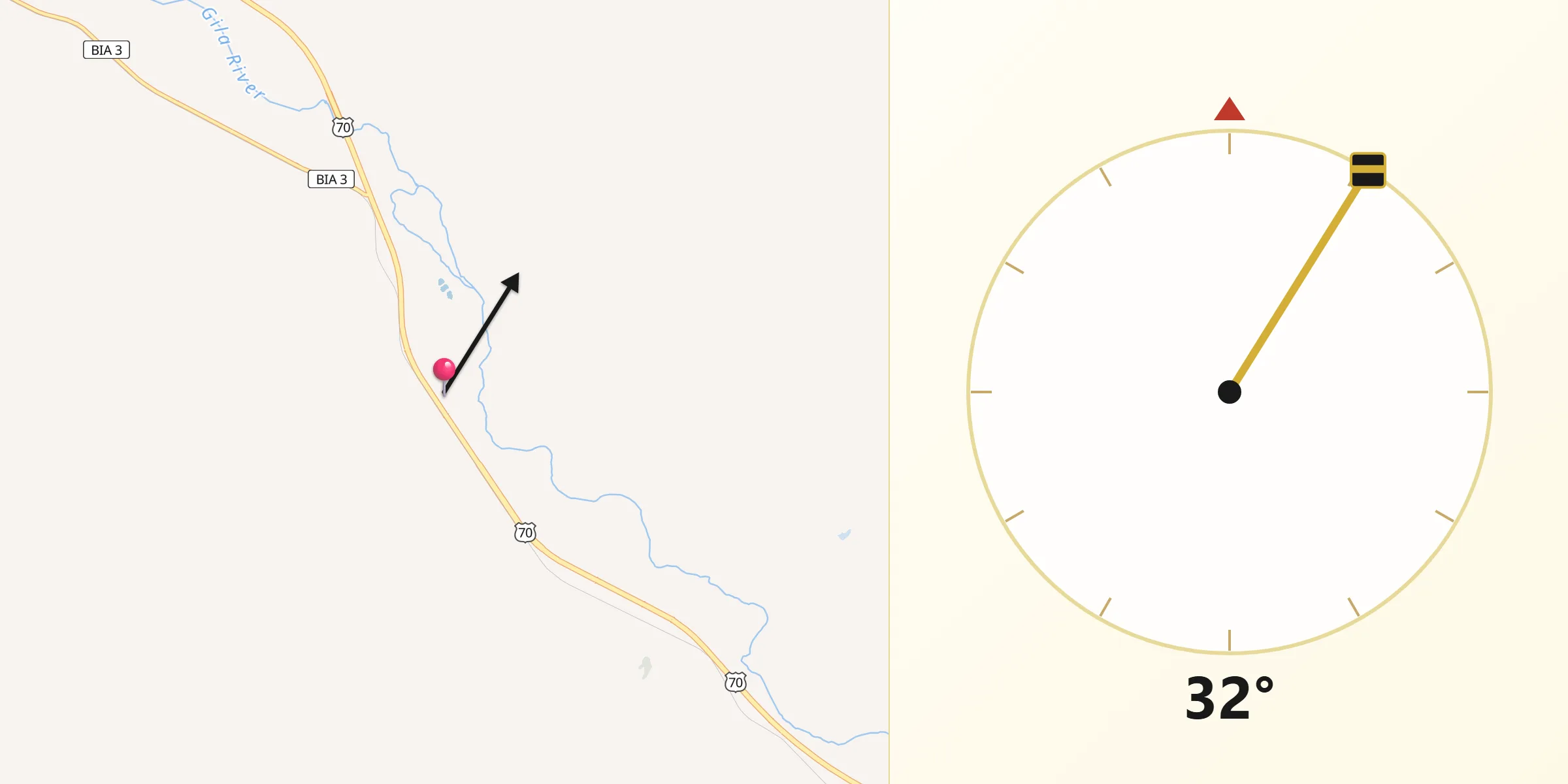 Qibla Direction from Bylas