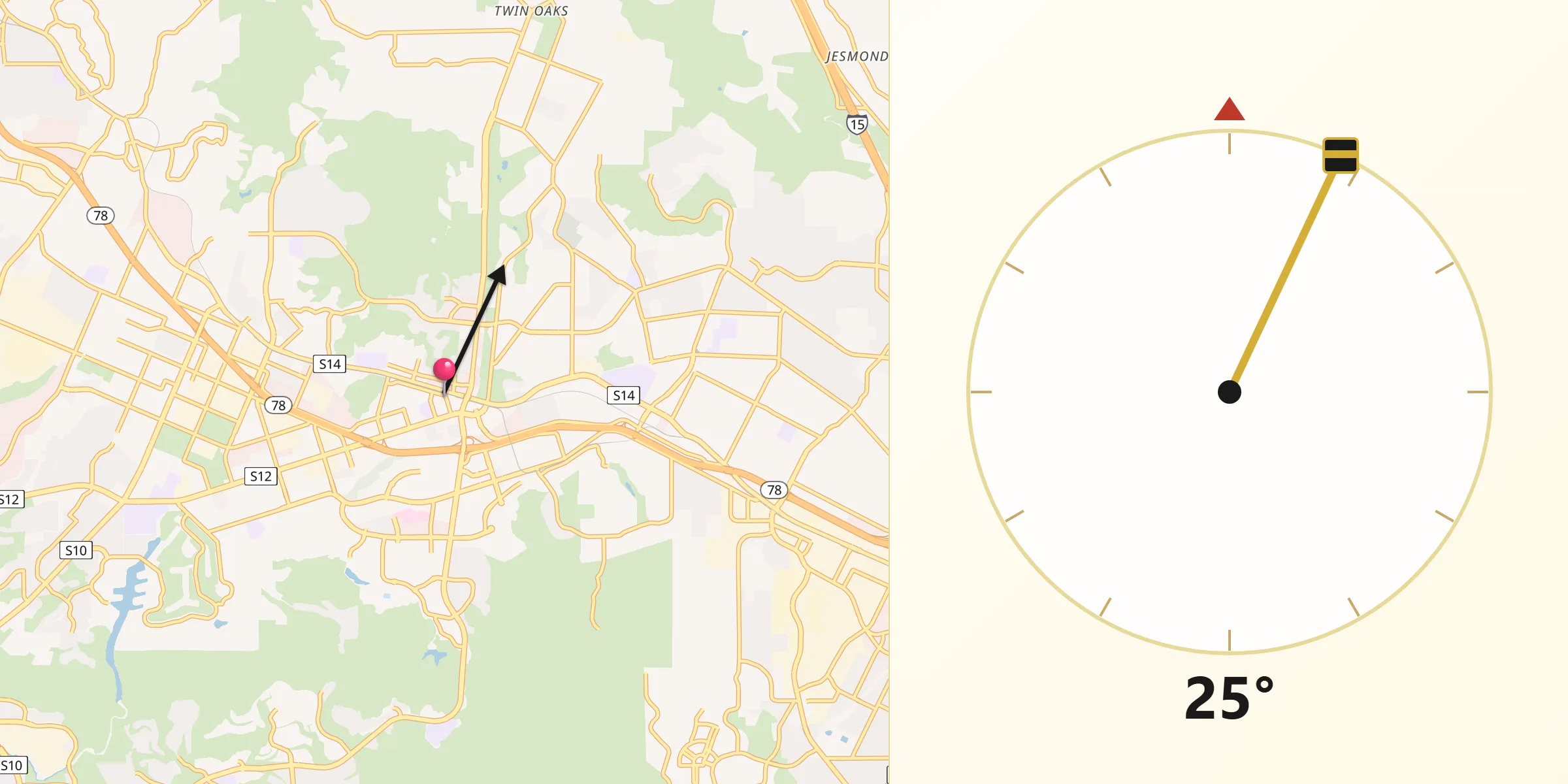 Qibla Direction from San Marcos