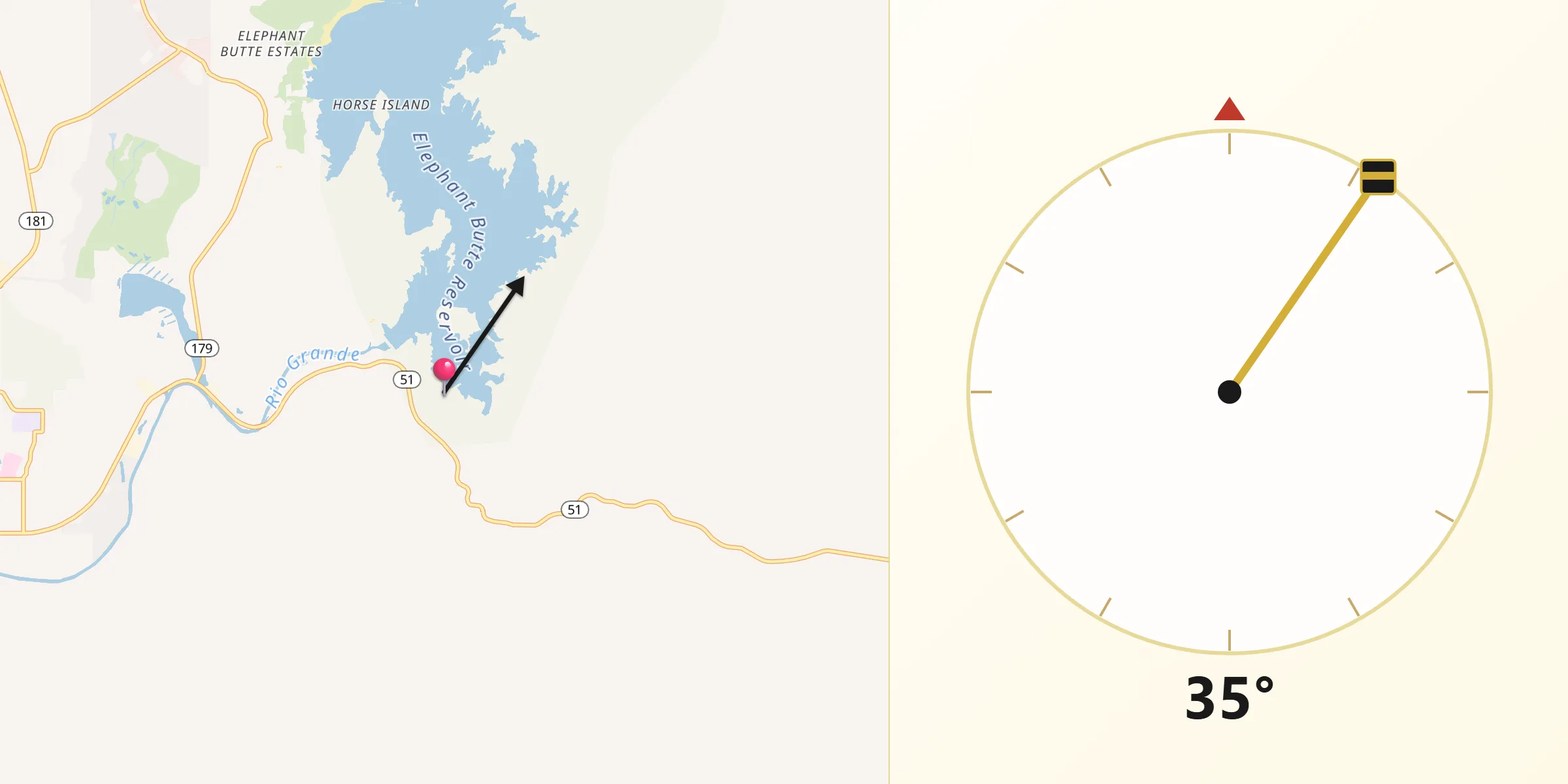 Qibla Direction from Elephant Butte