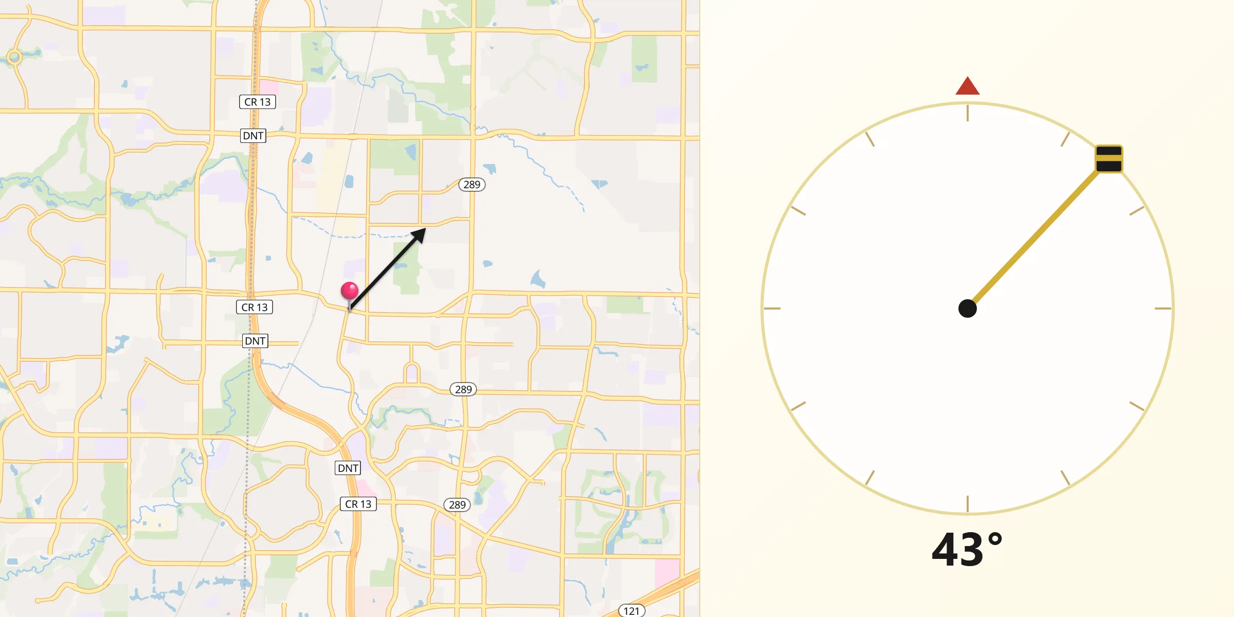 Dirección de la Qibla desde Frisco