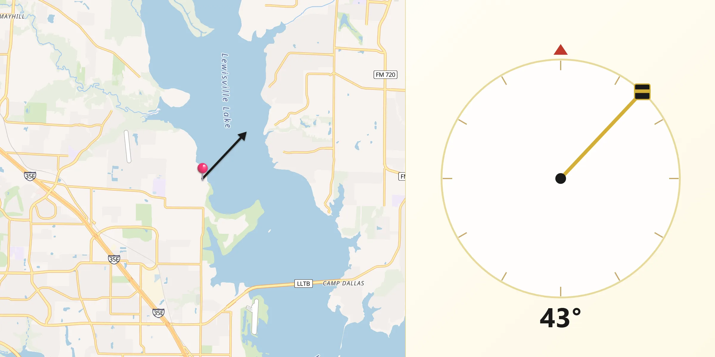 Qibla Direction from Shady Shores