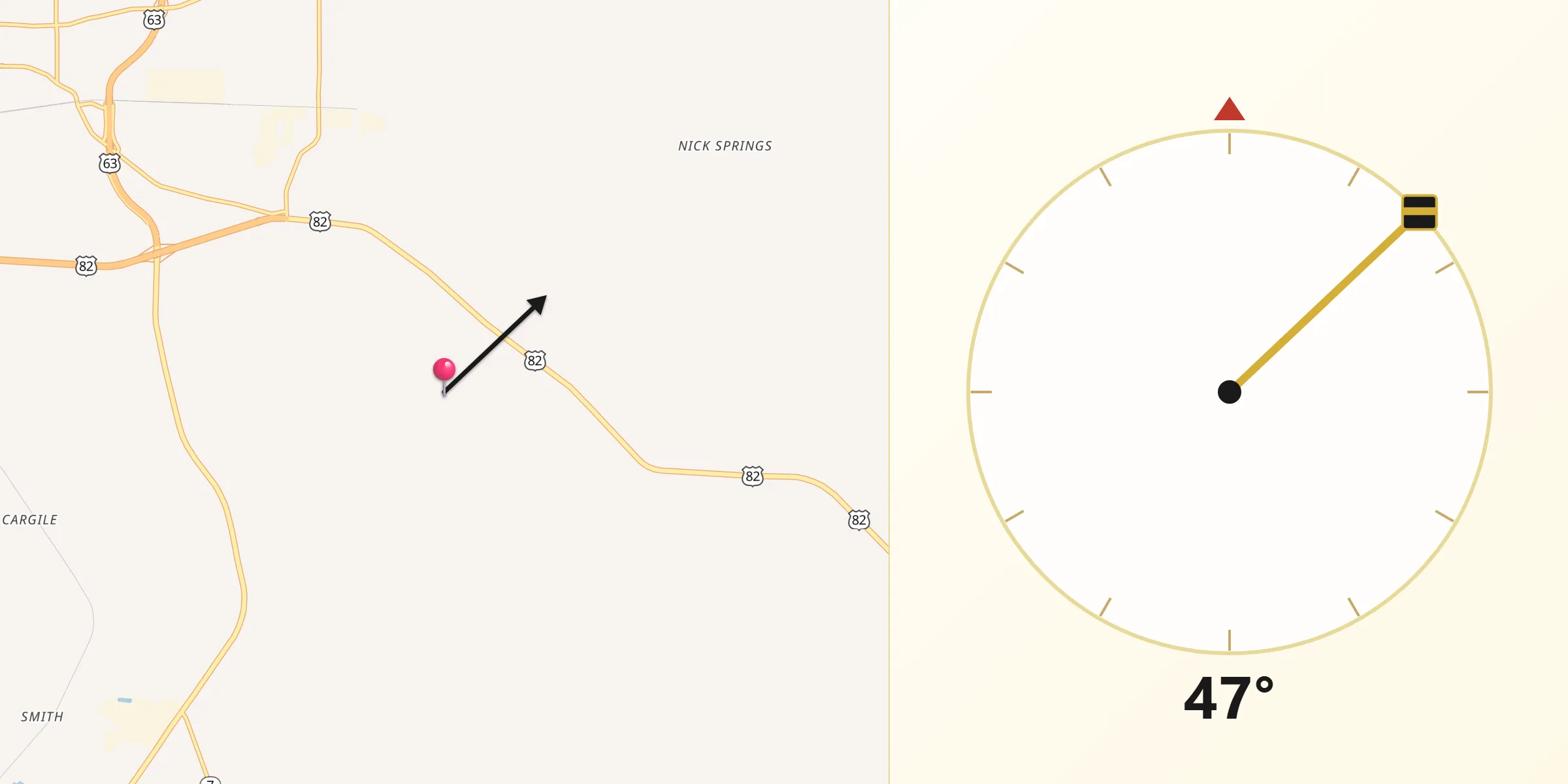 Qibla Direction from Union County