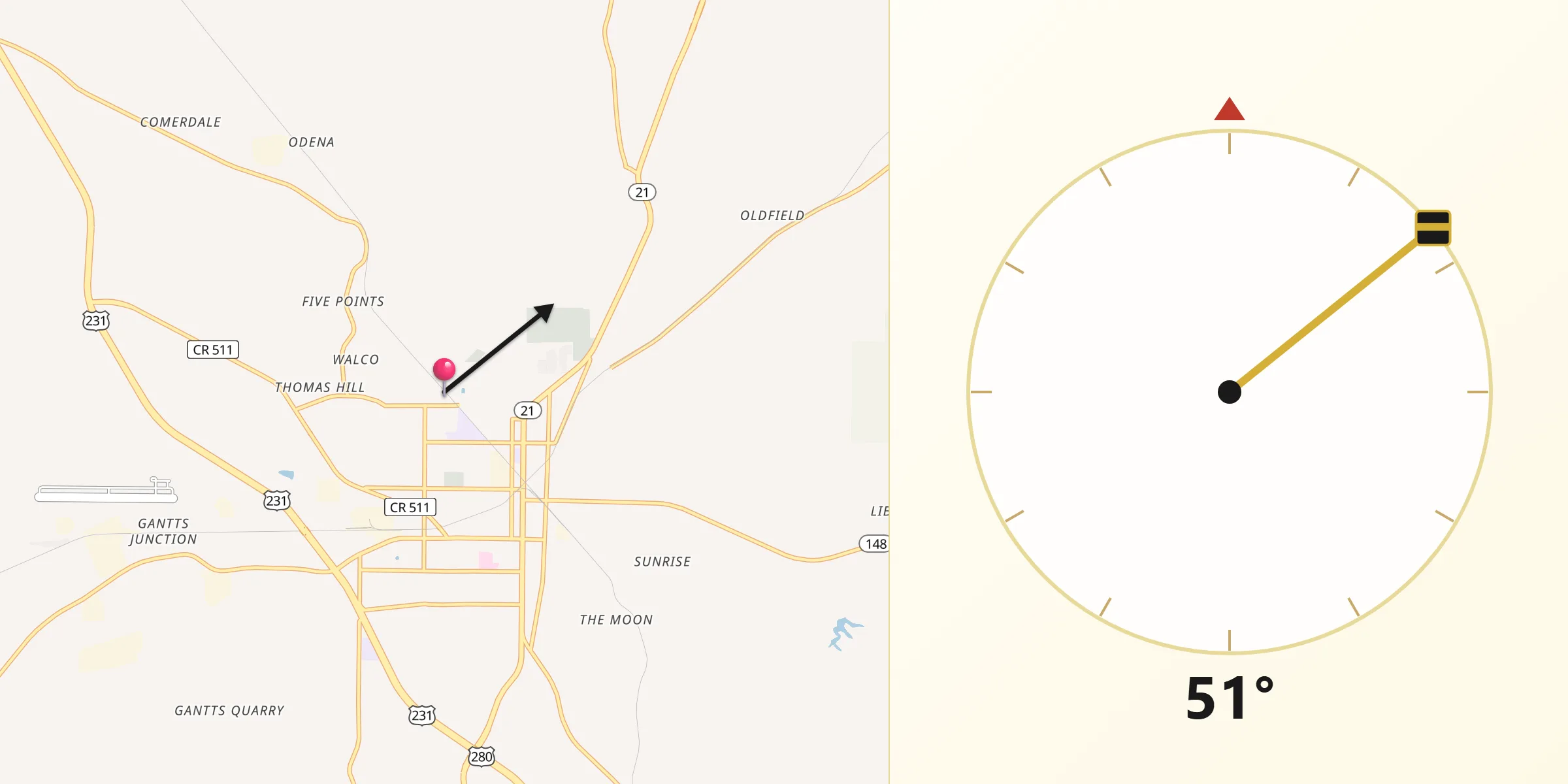 Qibla Direction from Mignon