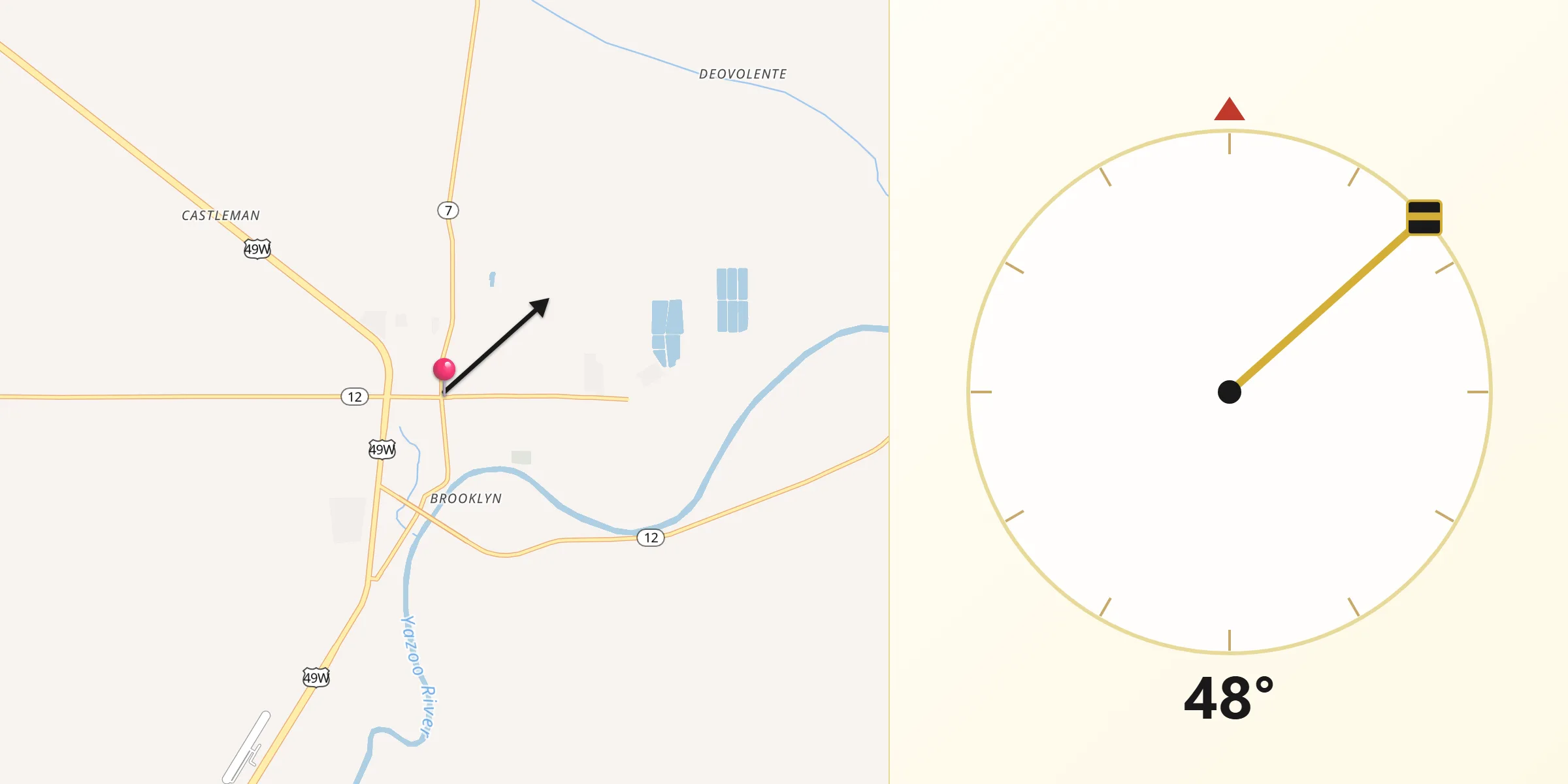 Qibla Direction from Belzoni
