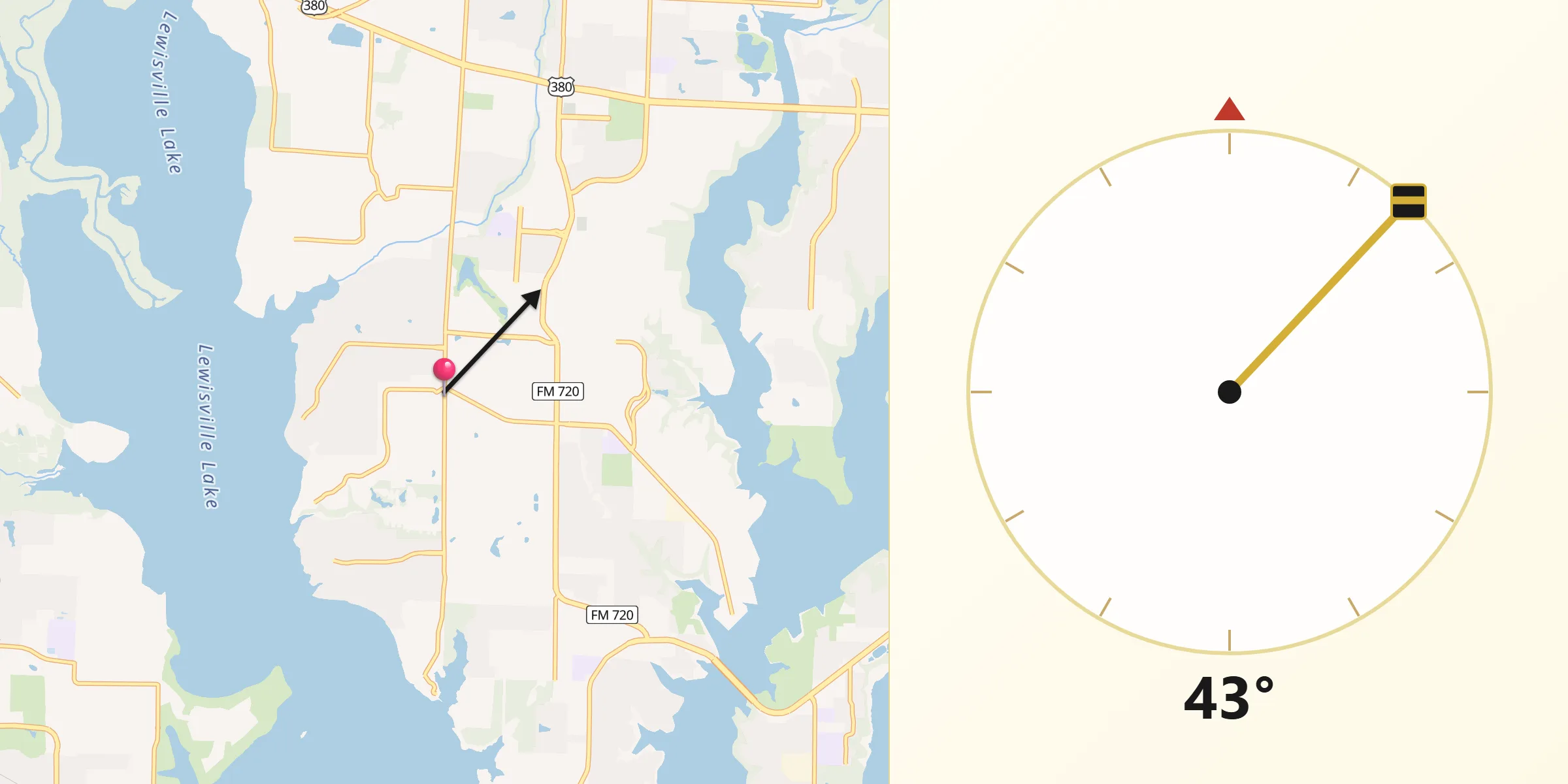 Qibla Direction from Oak Point