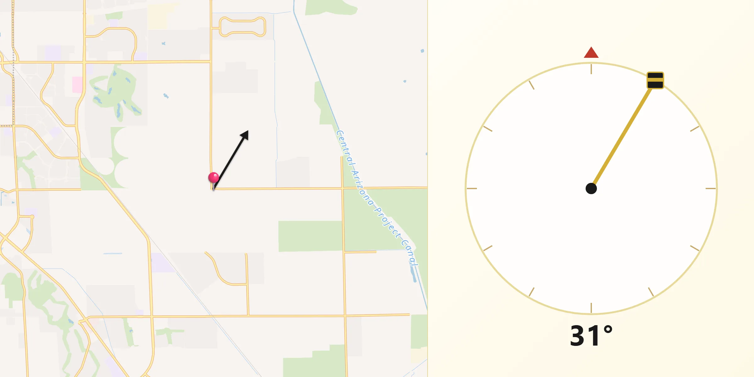 Qibla Direction from San Tan Valley