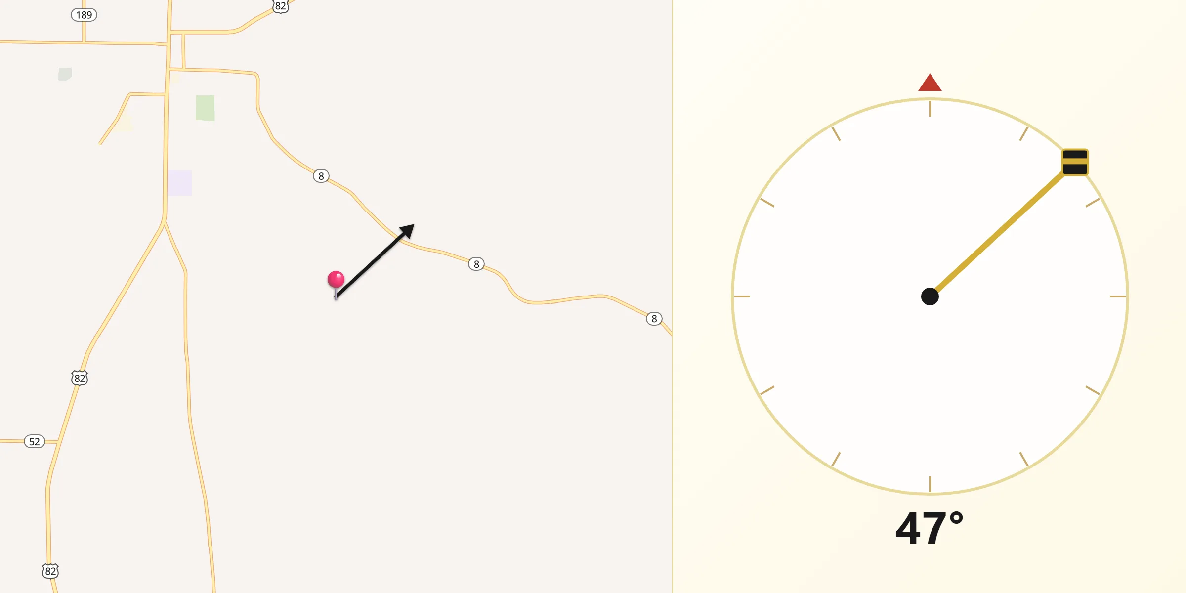 Qibla Direction from Ashley