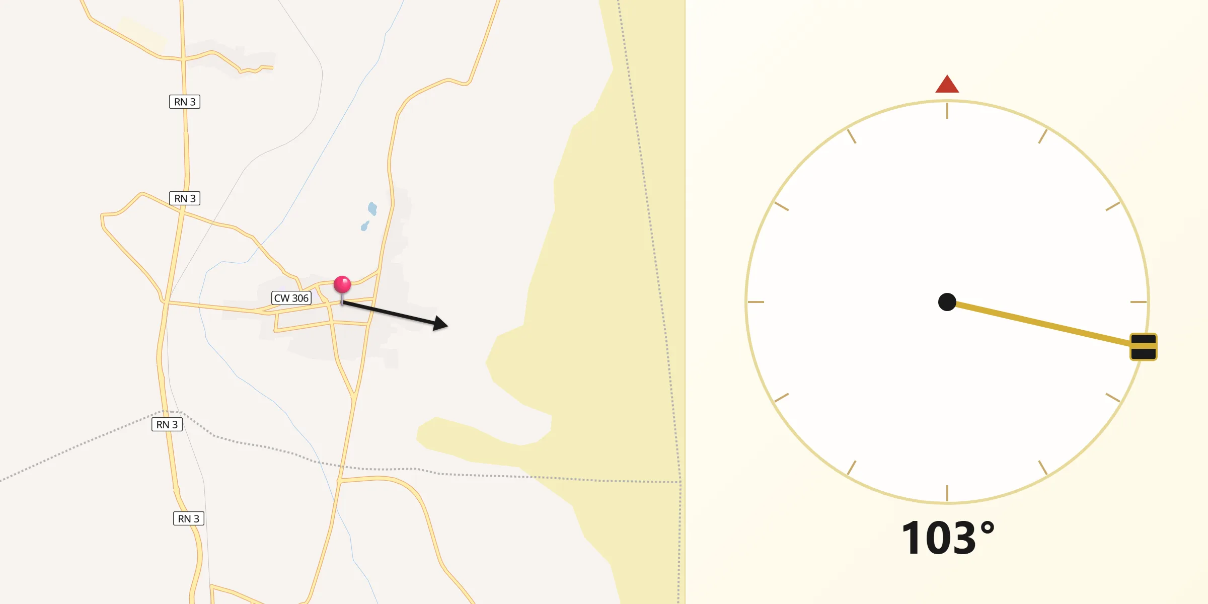 Direction vers la Qibla depuis Megarine