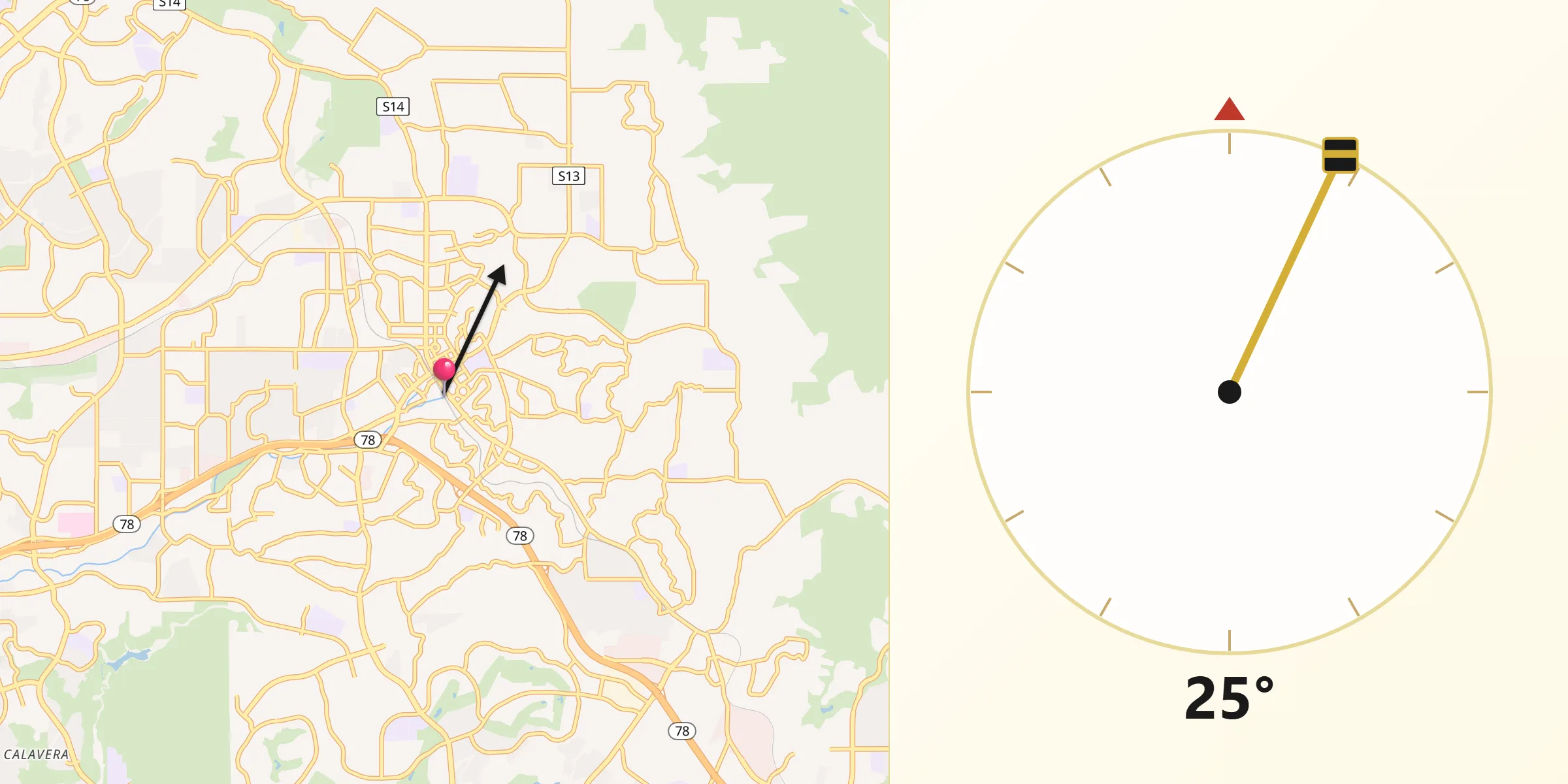 Qibla Direction from Vista