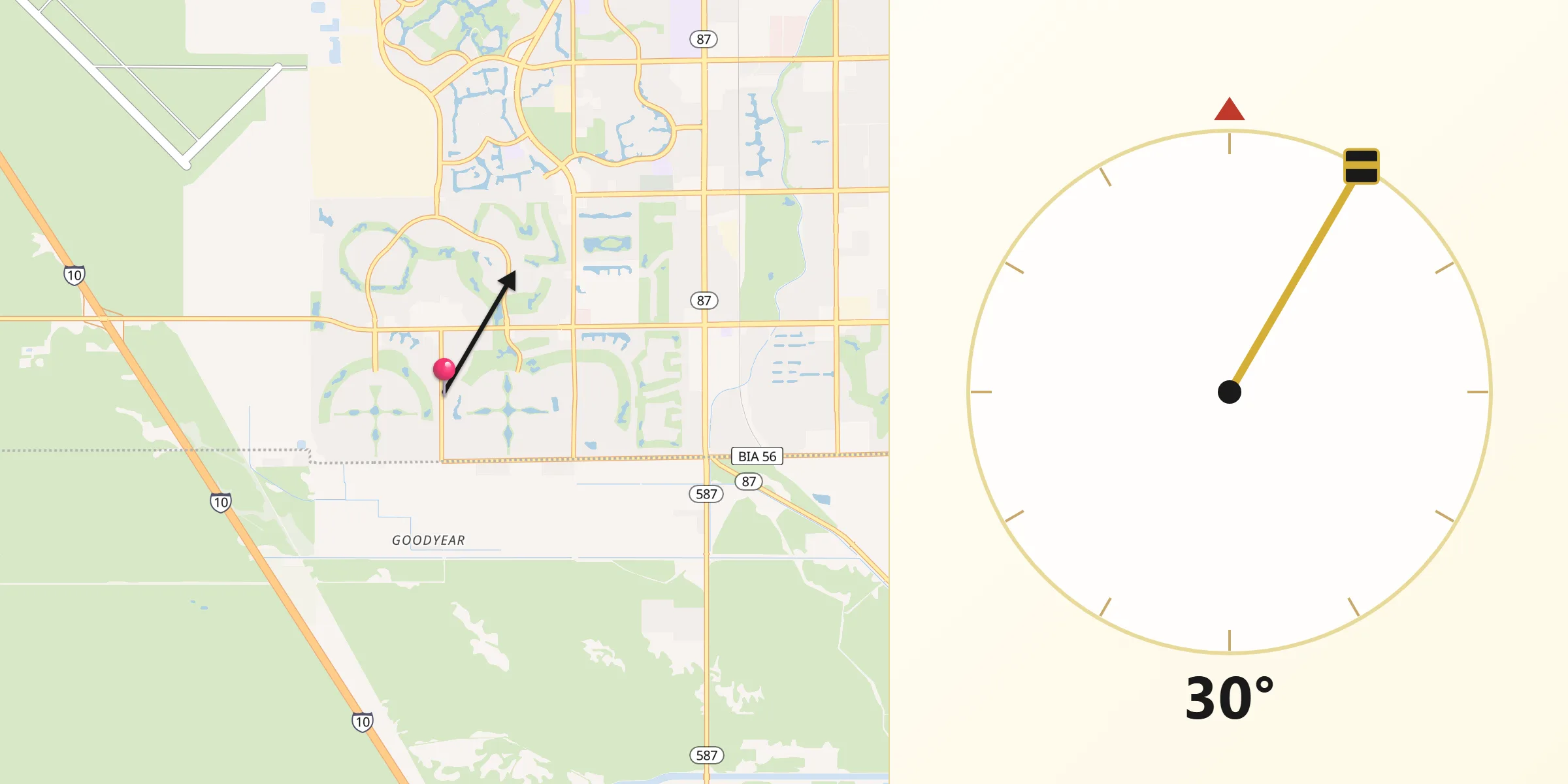 Qibla Direction from Sun Lakes