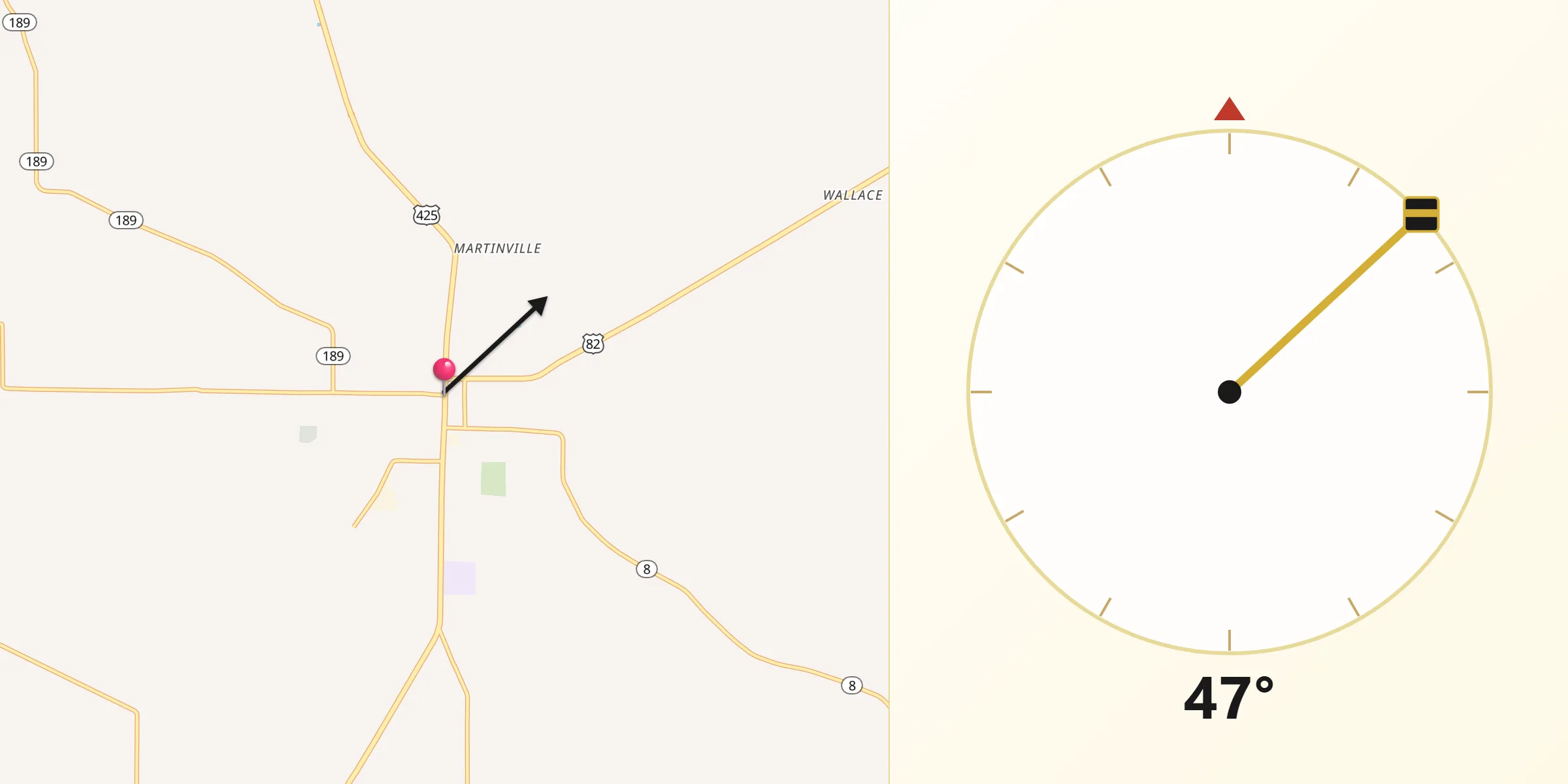 Qibla Direction from Hamburg