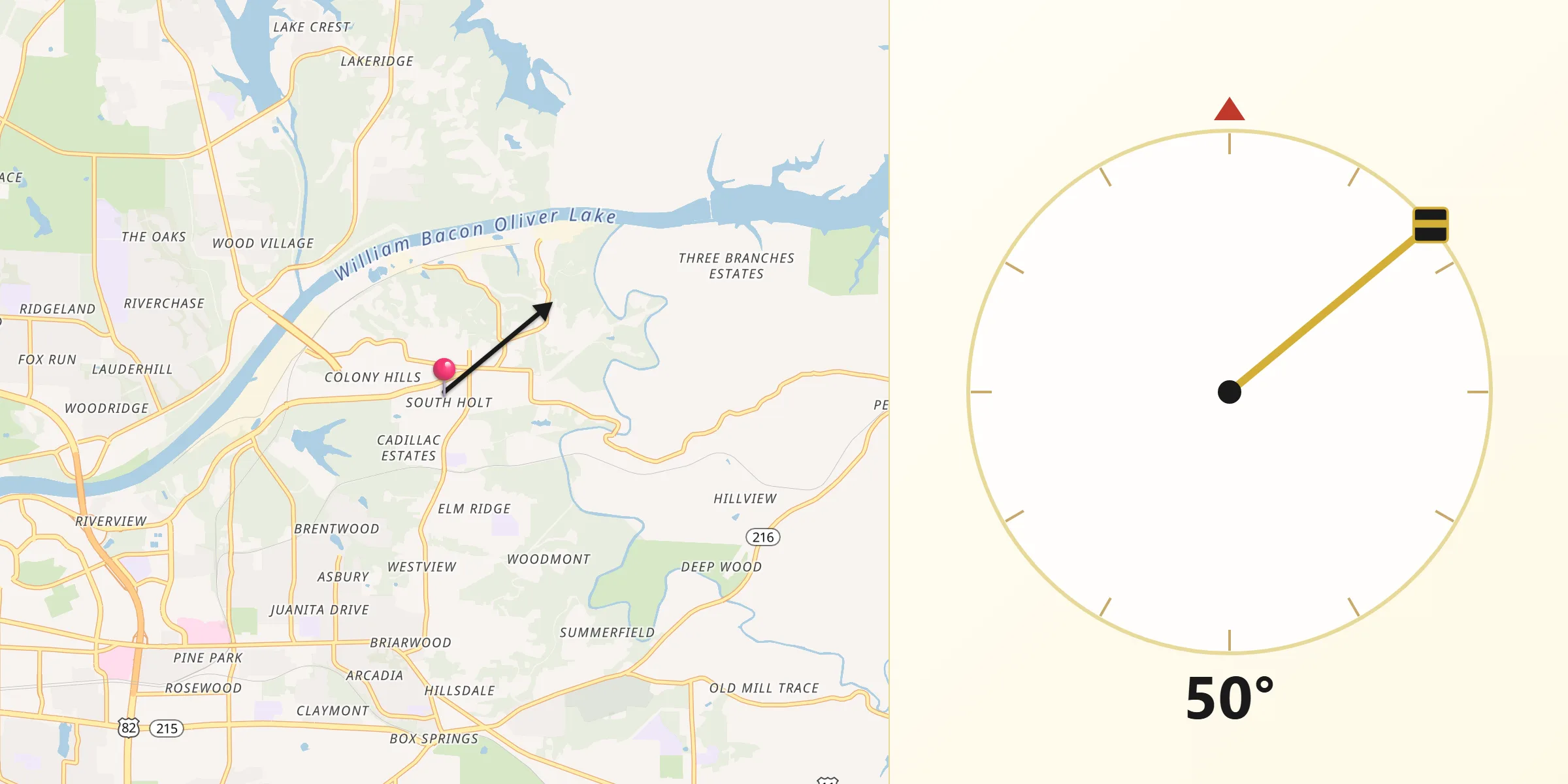 Qibla Direction from Holt