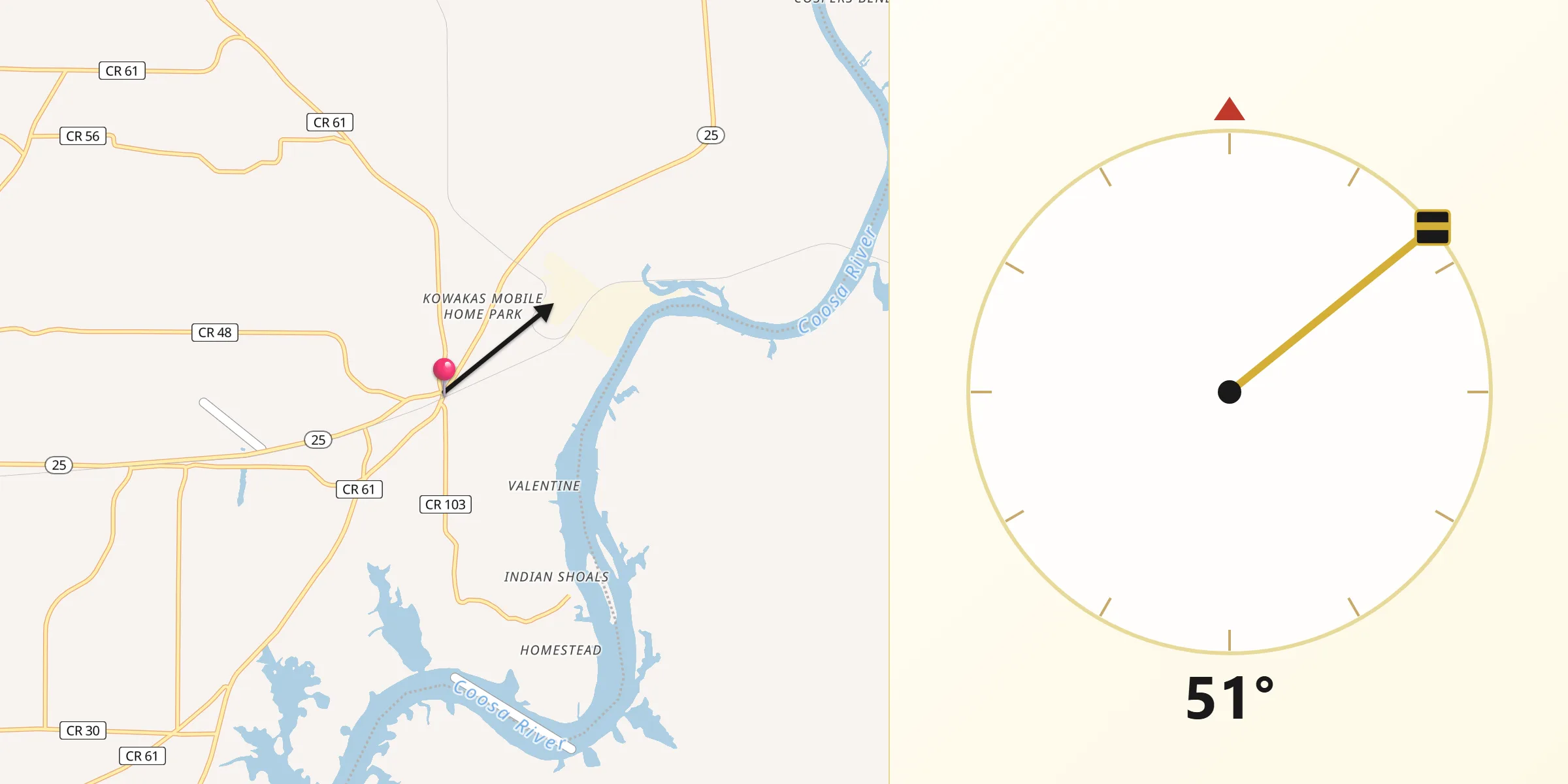 Qibla Direction from Wilsonville