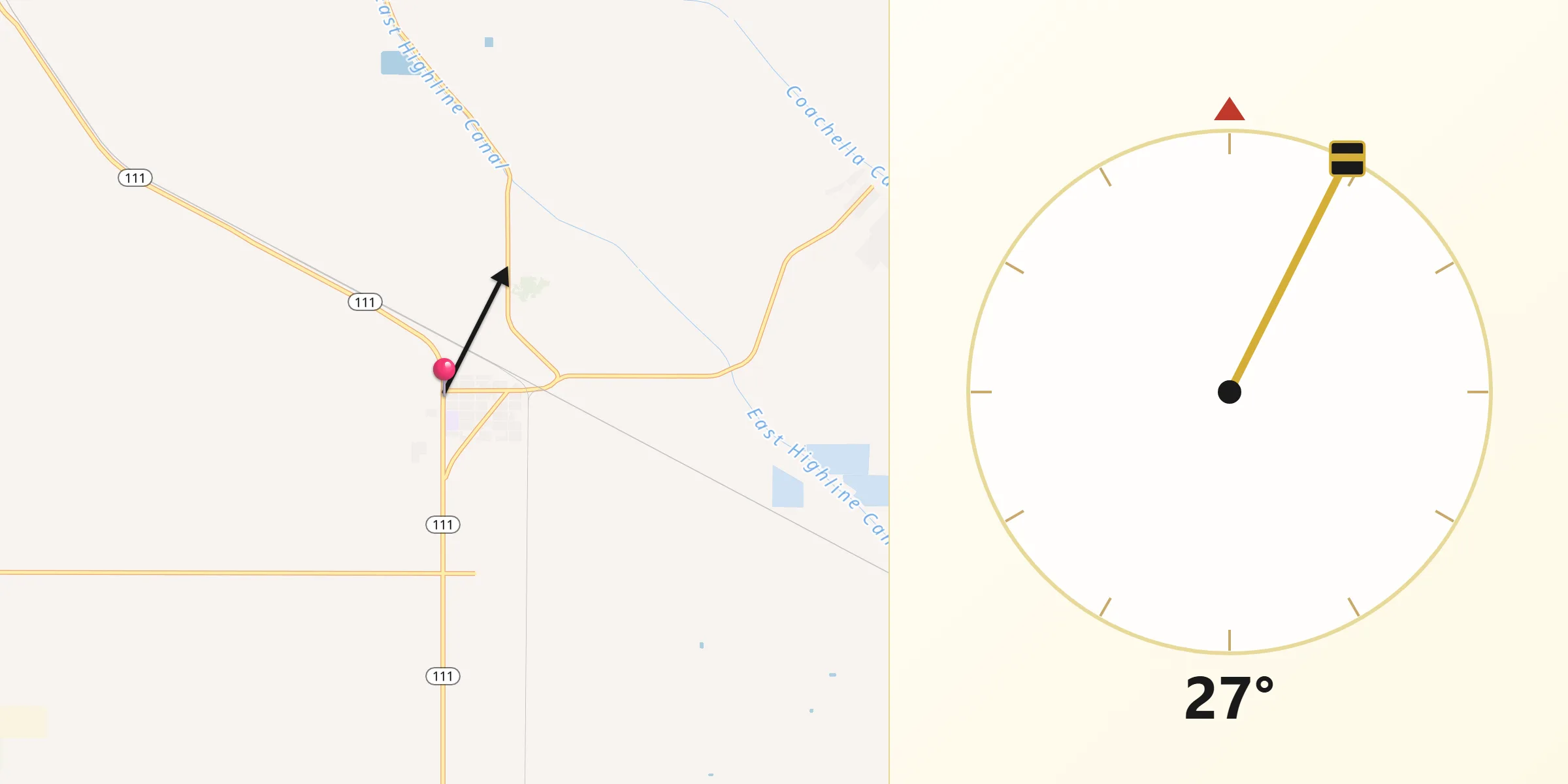 Qibla Direction from Niland