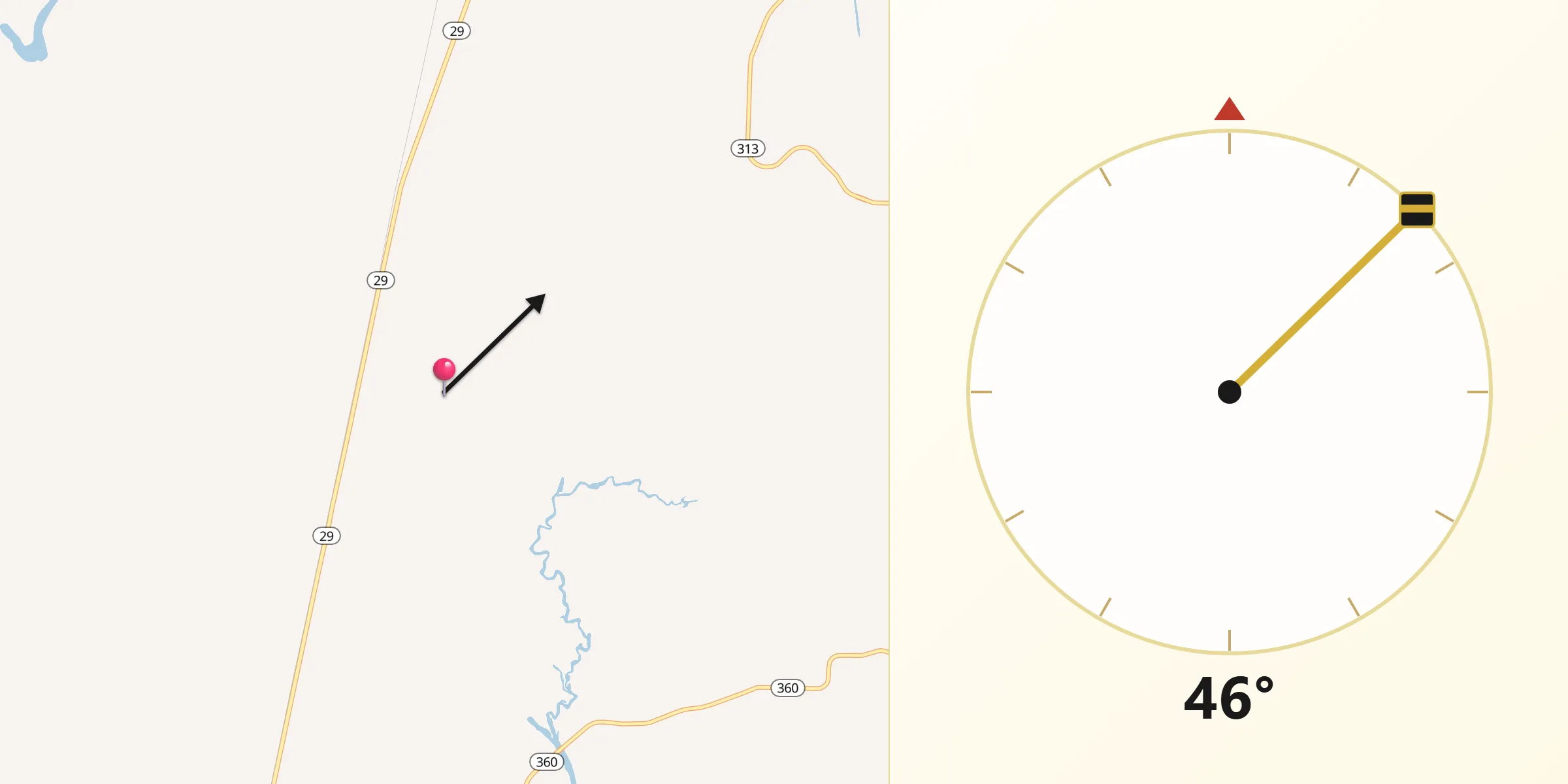Qibla Direction from Lafayette County