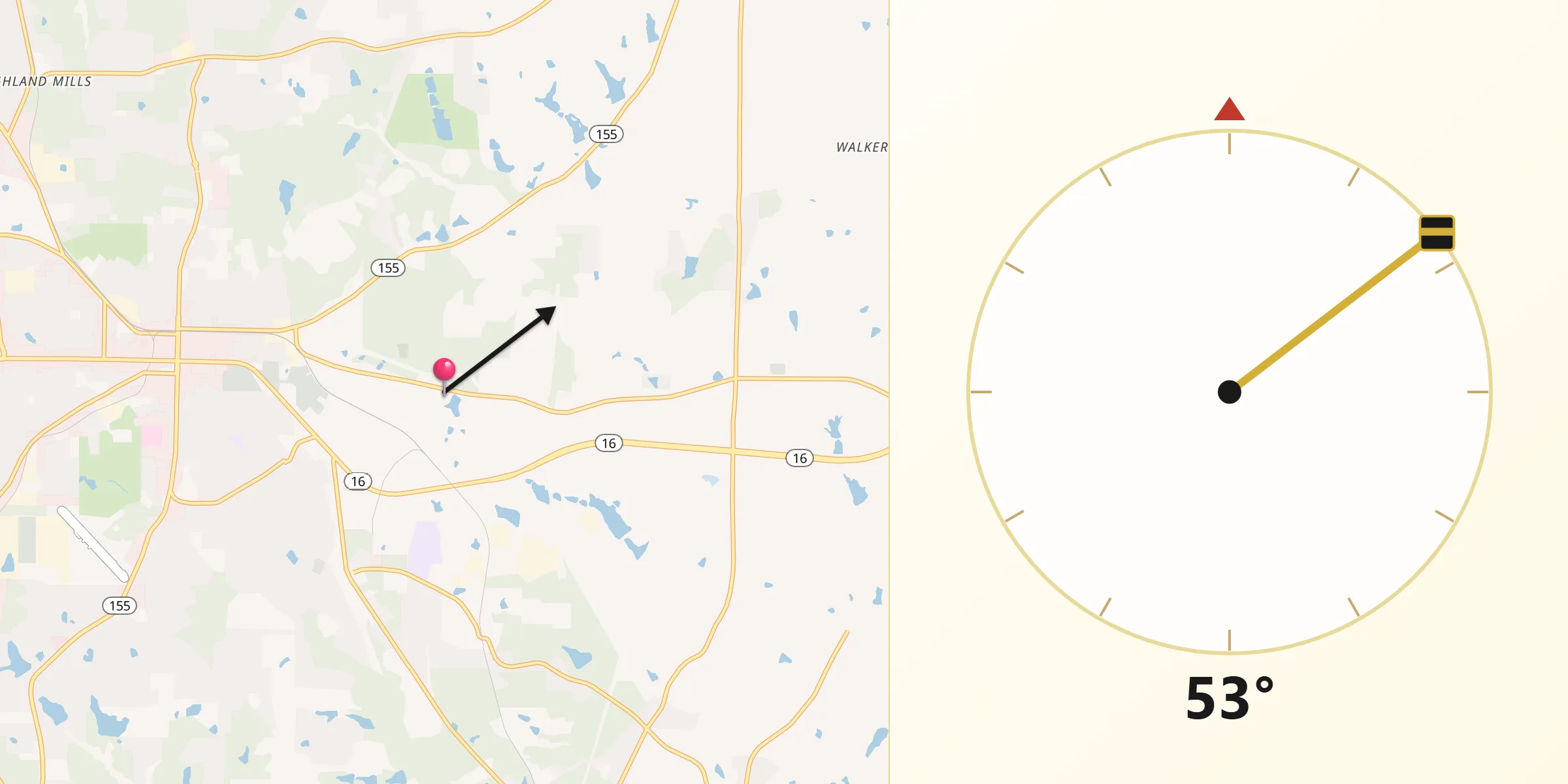 Qibla Direction from East Griffin